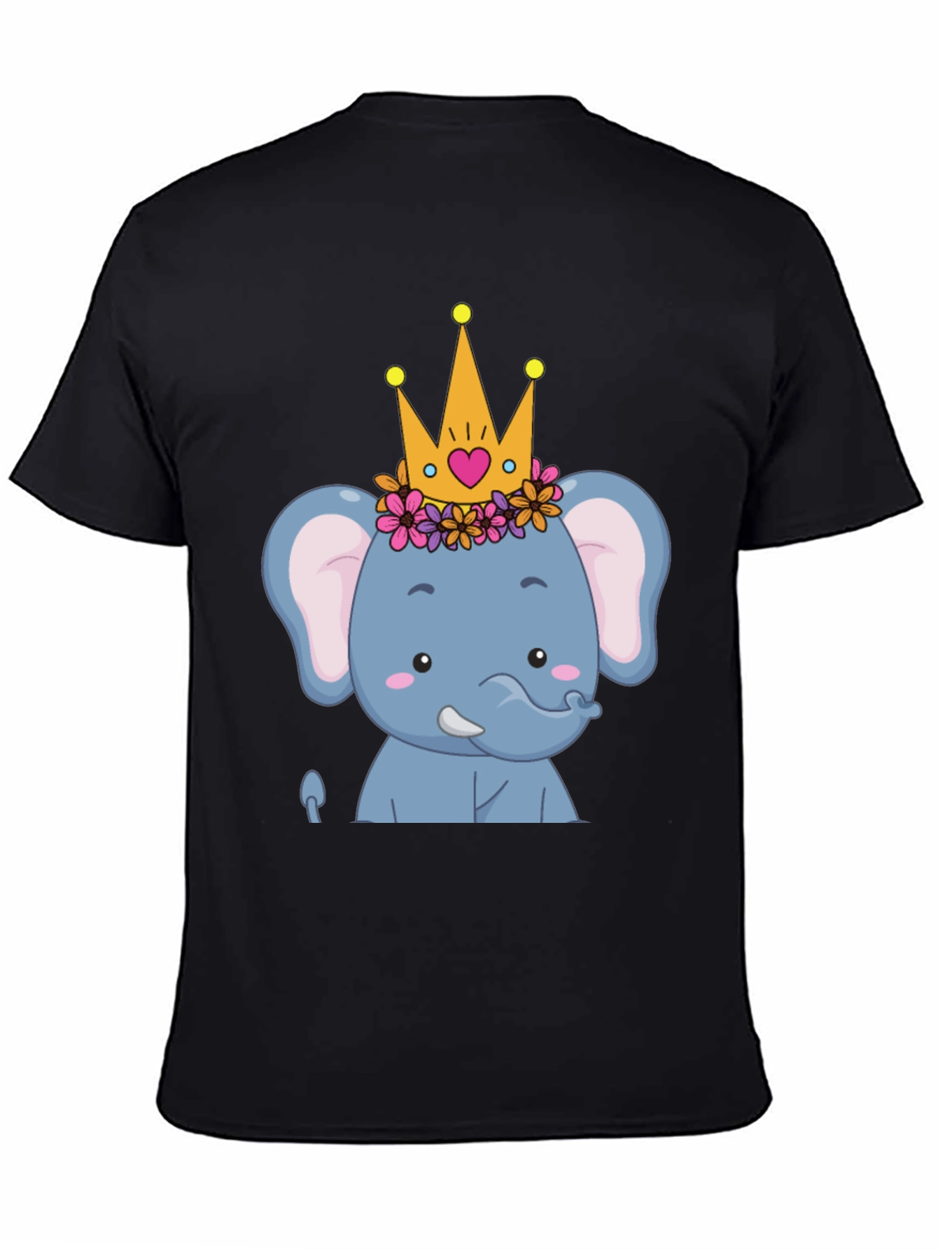 Elephant Princess Graphic Tee - Cute Cartoon Design