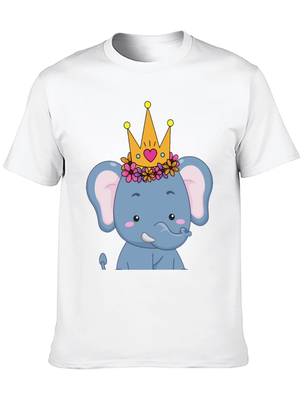 Elephant Princess Graphic Tee - Cute Cartoon Design