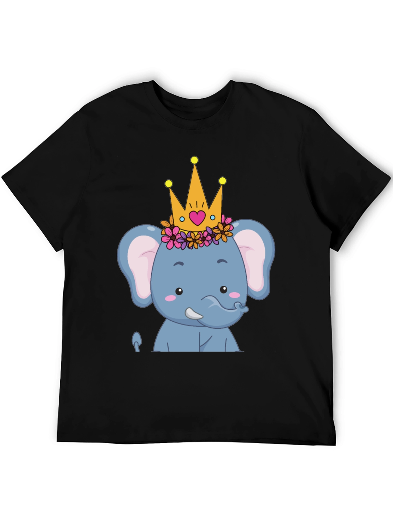 Elephant Princess Graphic Tee - Cute Cartoon Design