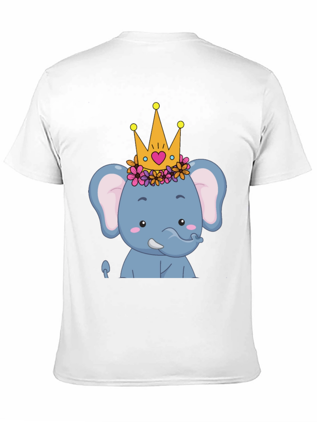 Elephant Princess Graphic Tee - Cute Cartoon Design