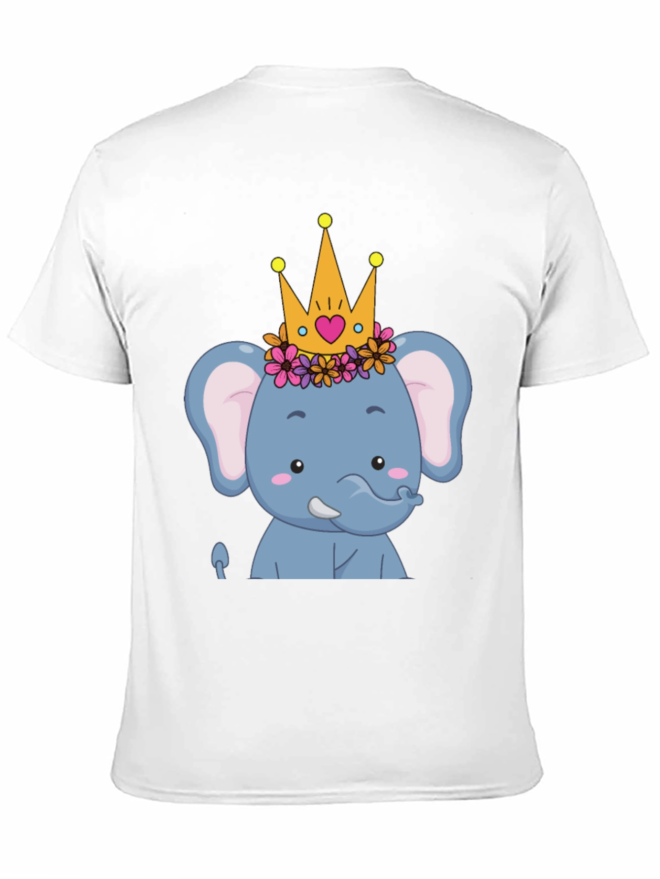 Elephant Princess Graphic Tee - Cute Cartoon Design
