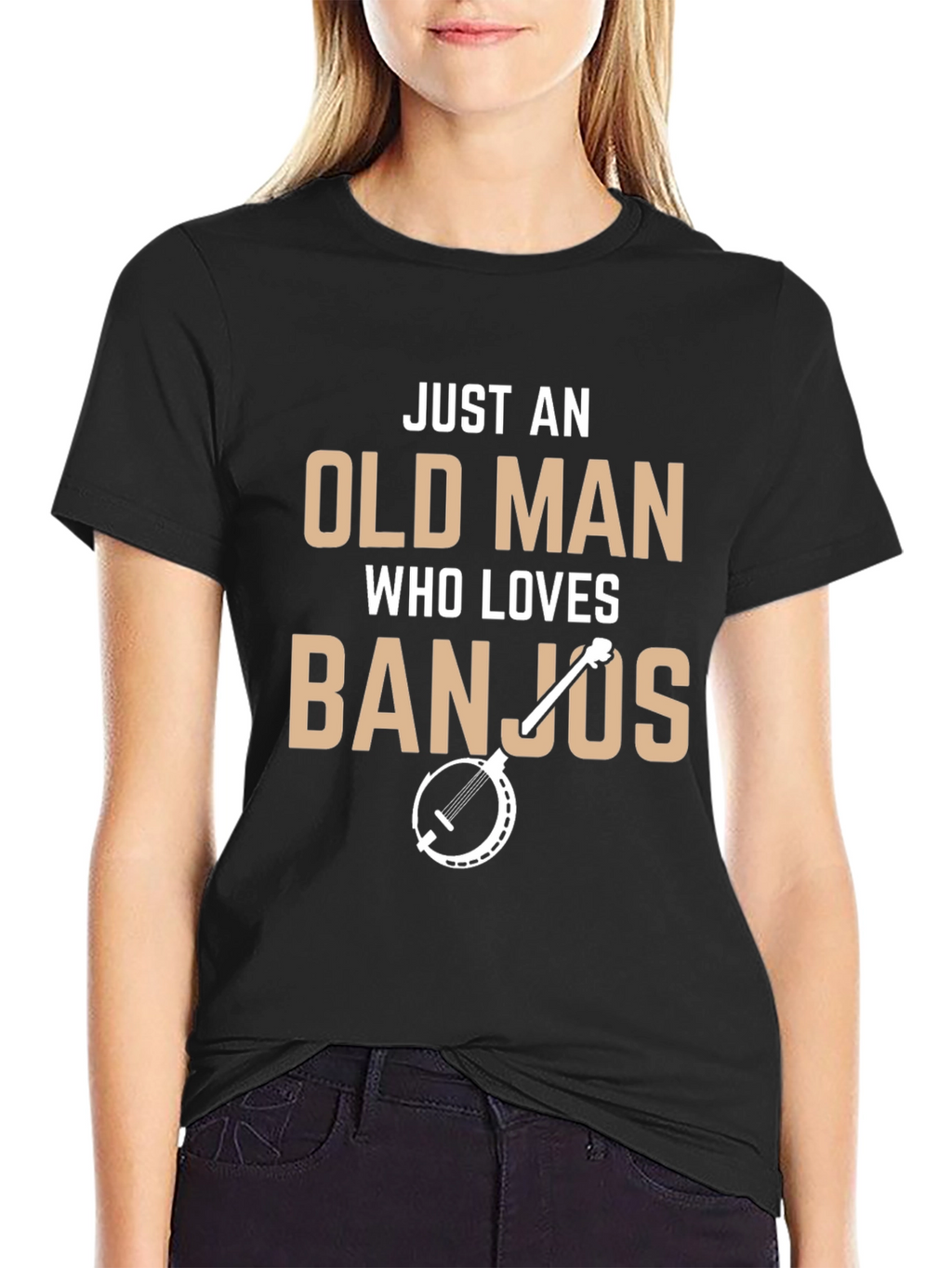 Just An Old Man Who Loves Banjos Graphic Tee