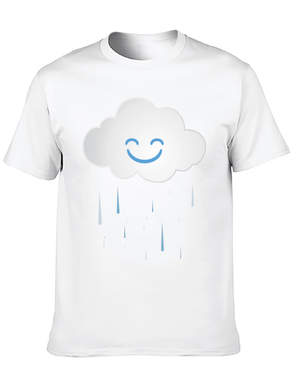 Smiling Cloud Rain T-Shirt - Black Cotton