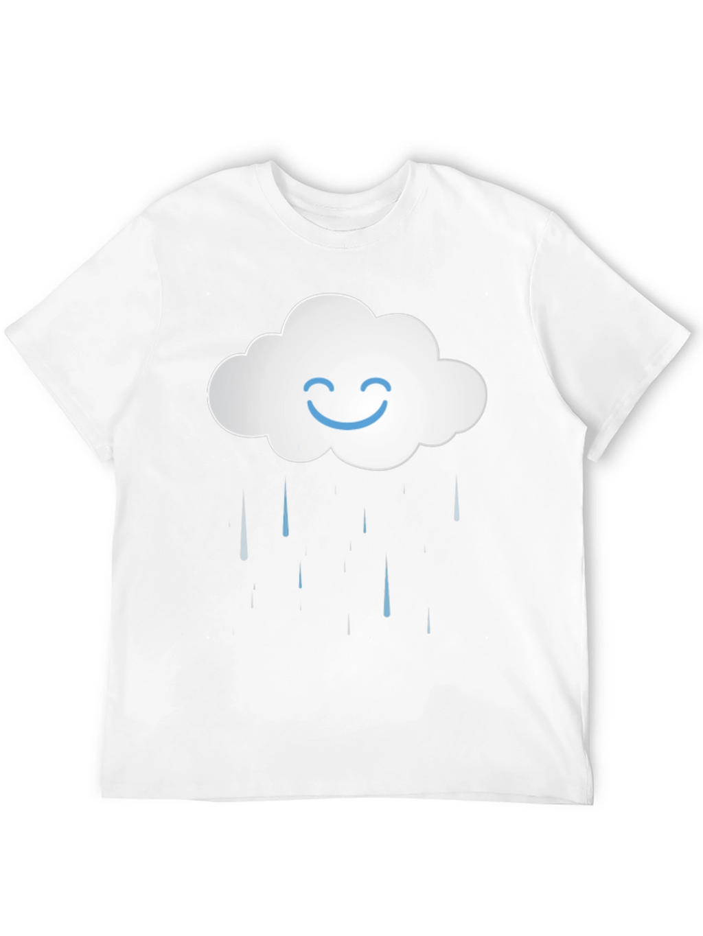 Smiling Cloud Rain T-Shirt - Black Cotton