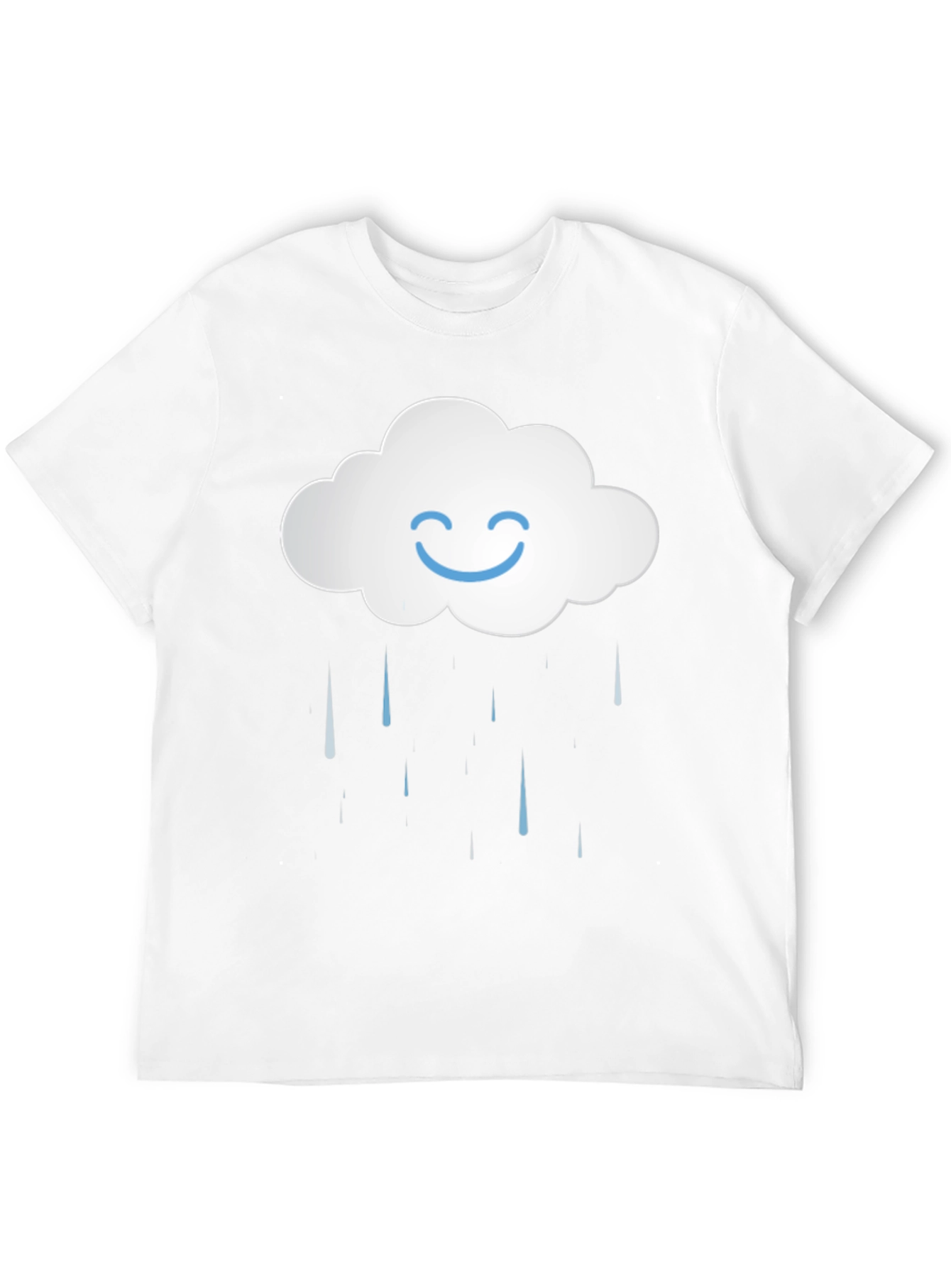 Smiling Cloud Rain T-Shirt - Black Cotton