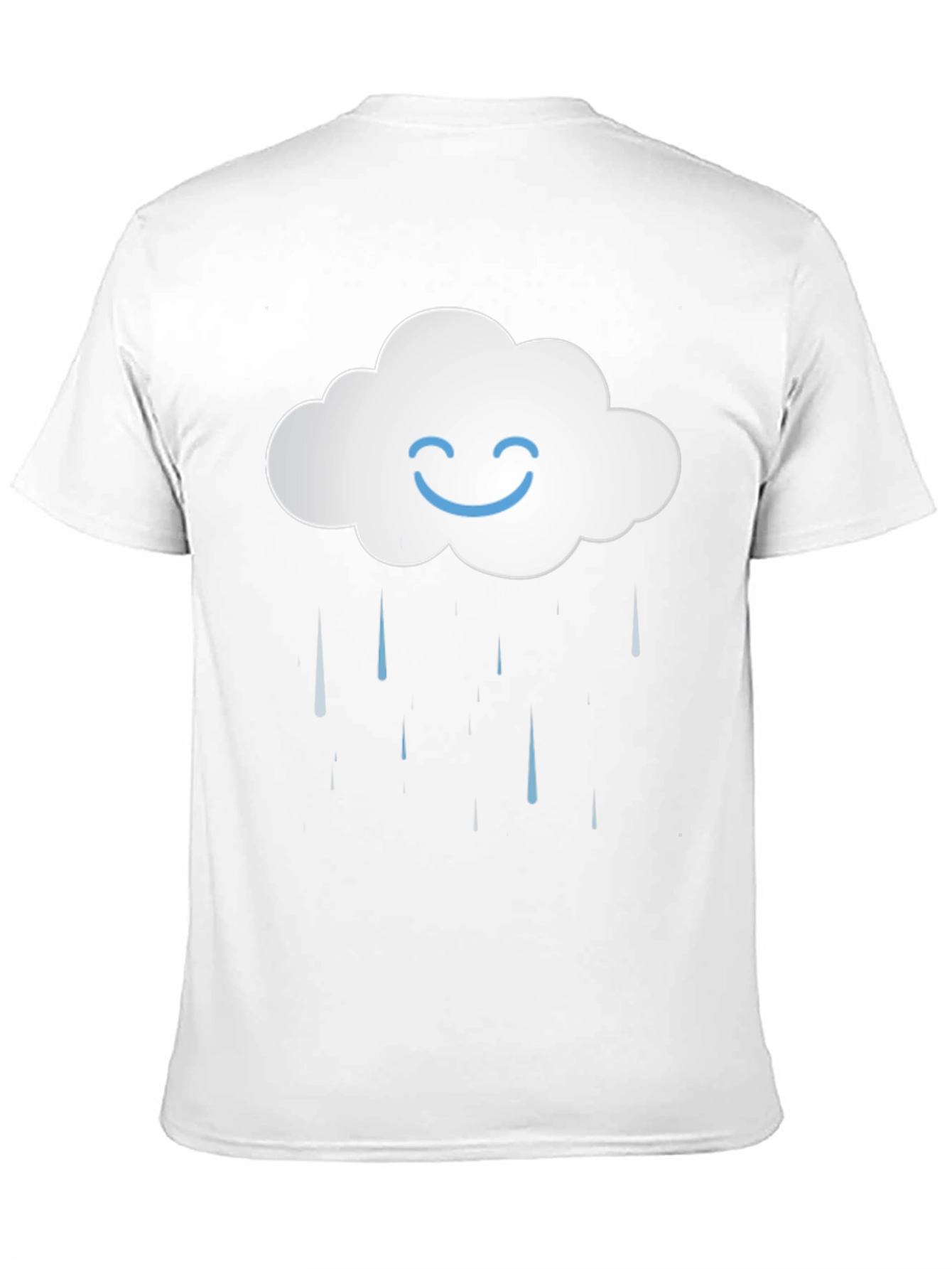 Smiling Cloud Rain T-Shirt - Black Cotton