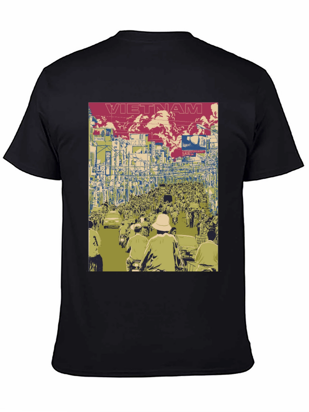 Vietnam Street Scene Graphic Tee - Black