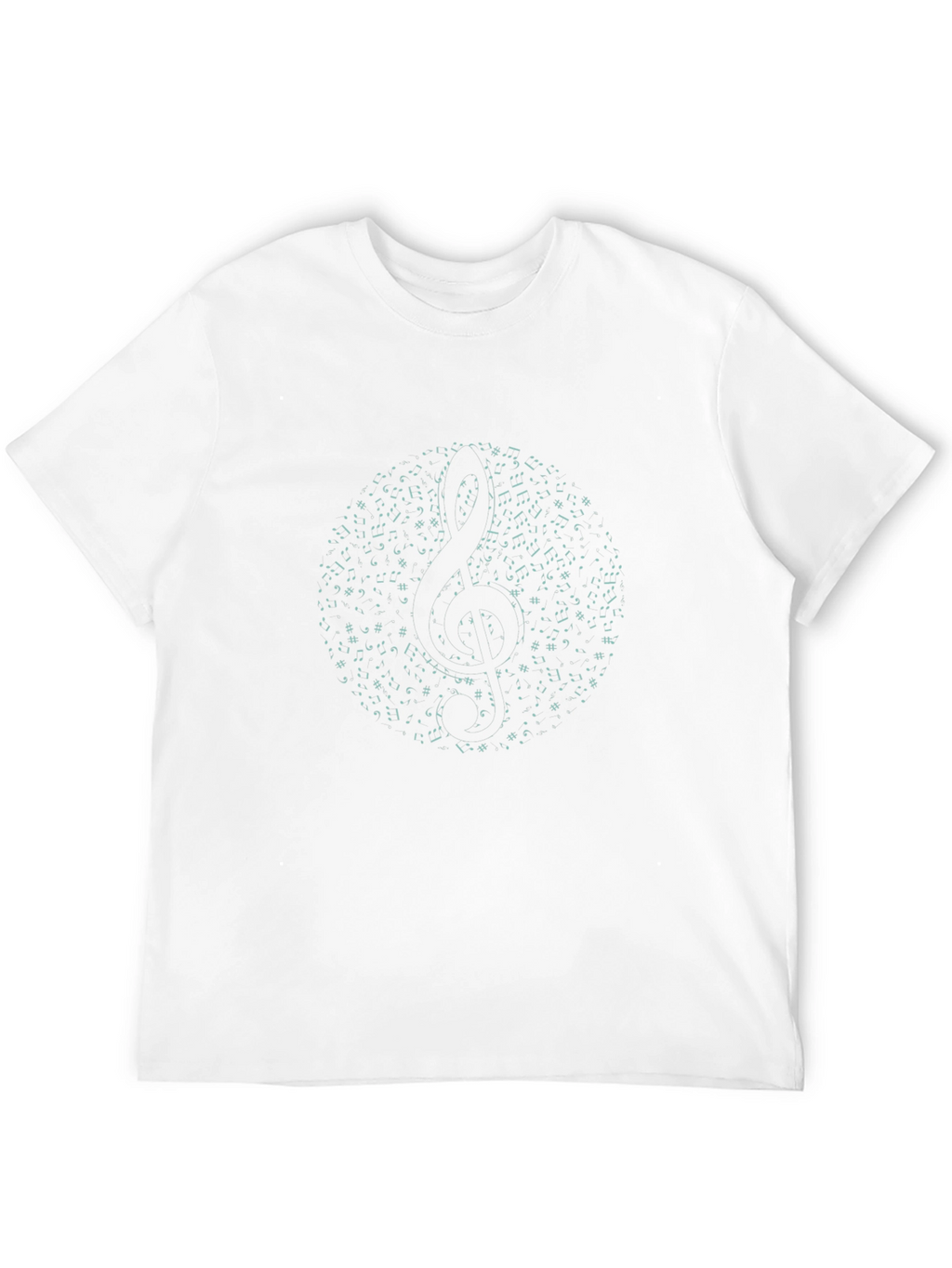Musical Notes Treble Clef Black T-Shirt