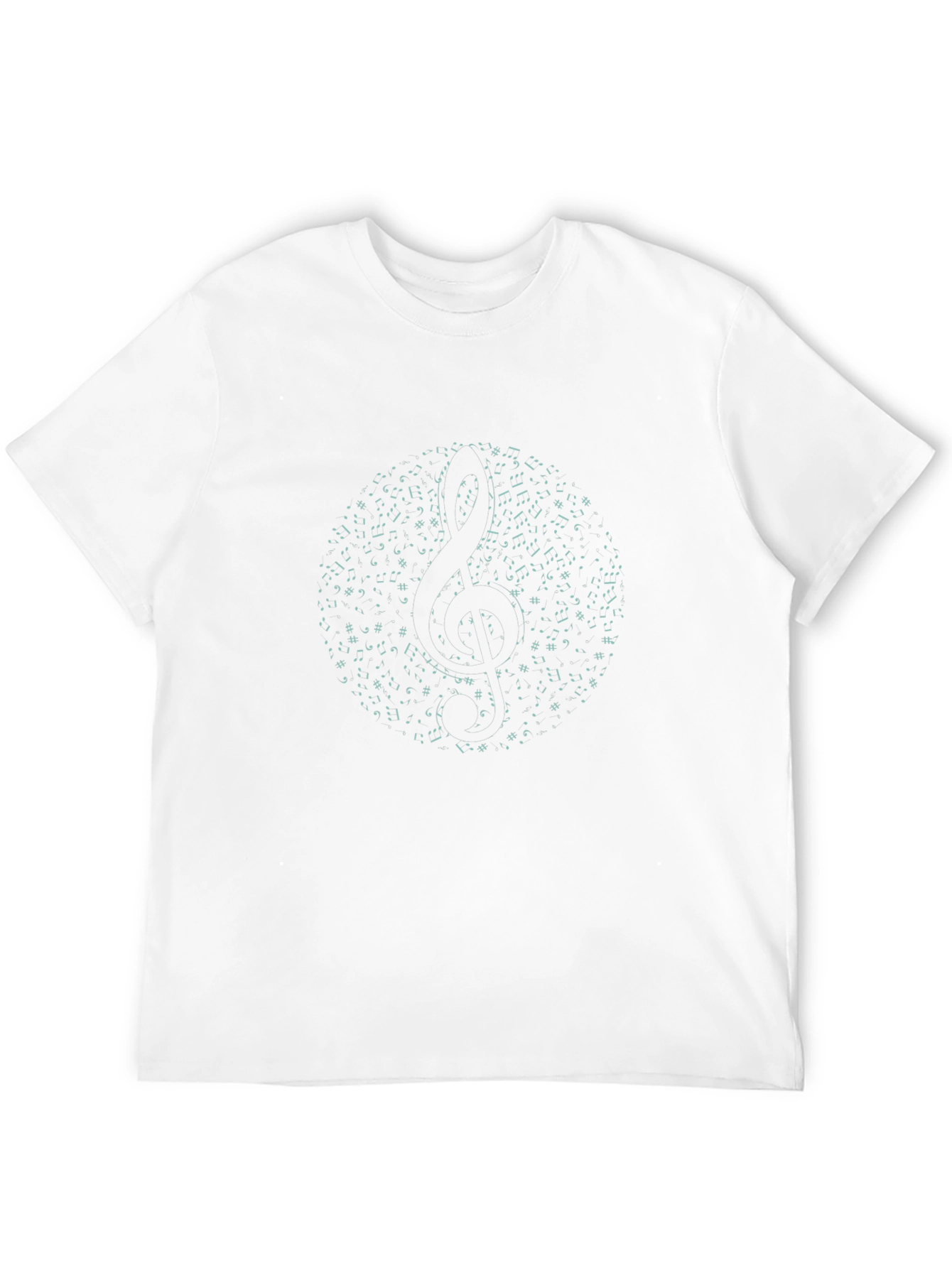 Musical Notes Treble Clef Black T-Shirt