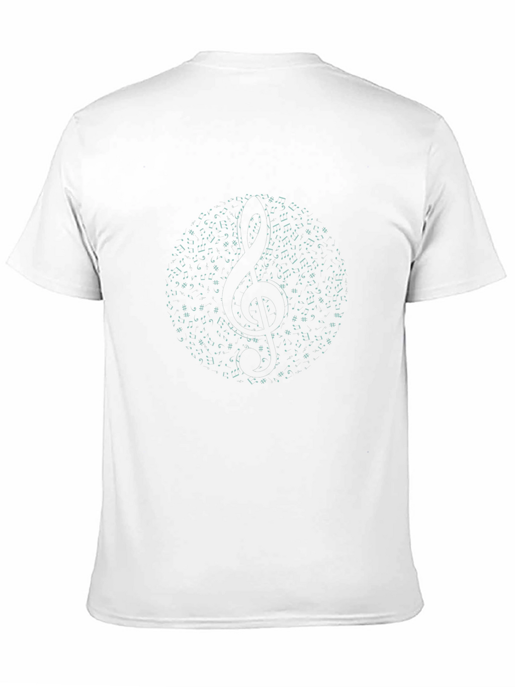 Musical Notes Treble Clef Black T-Shirt
