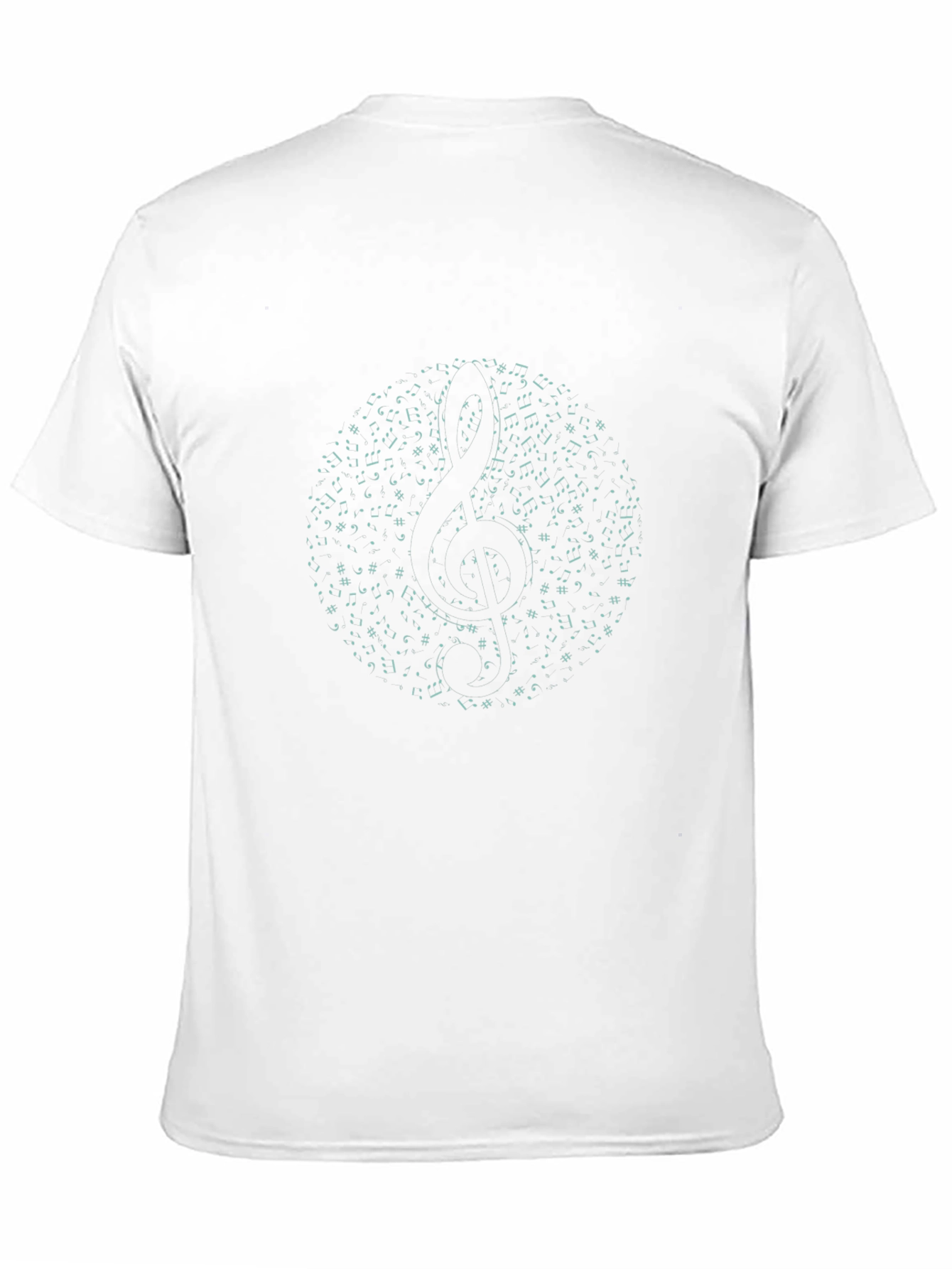 Musical Notes Treble Clef Black T-Shirt