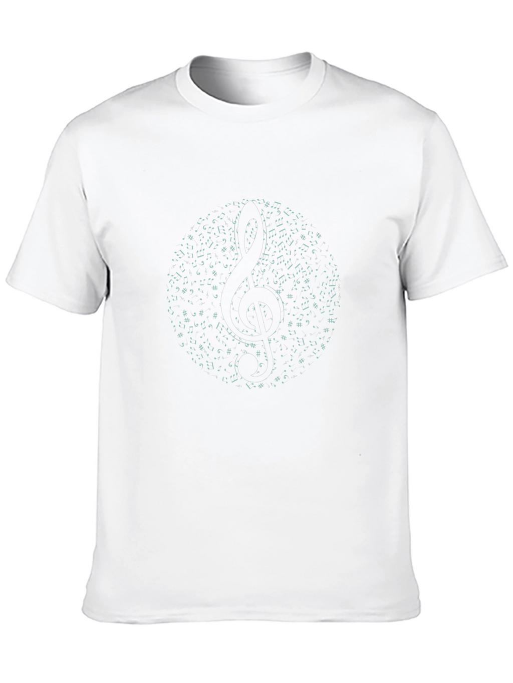 Musical Notes Treble Clef Black T-Shirt
