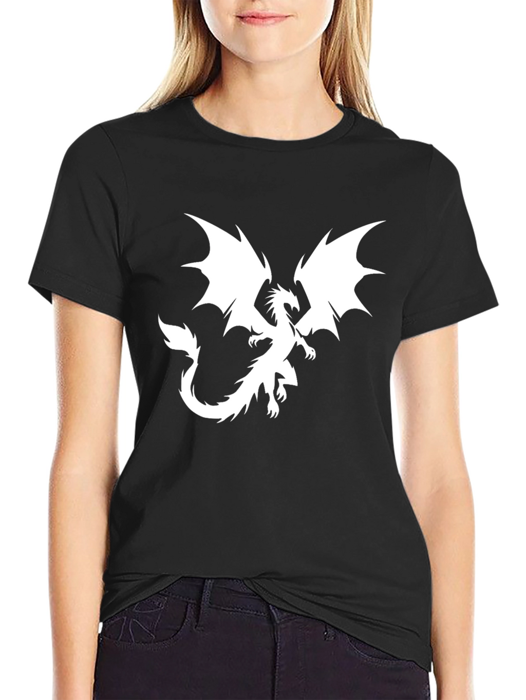 Dragon Graphic Print T-Shirt - Black