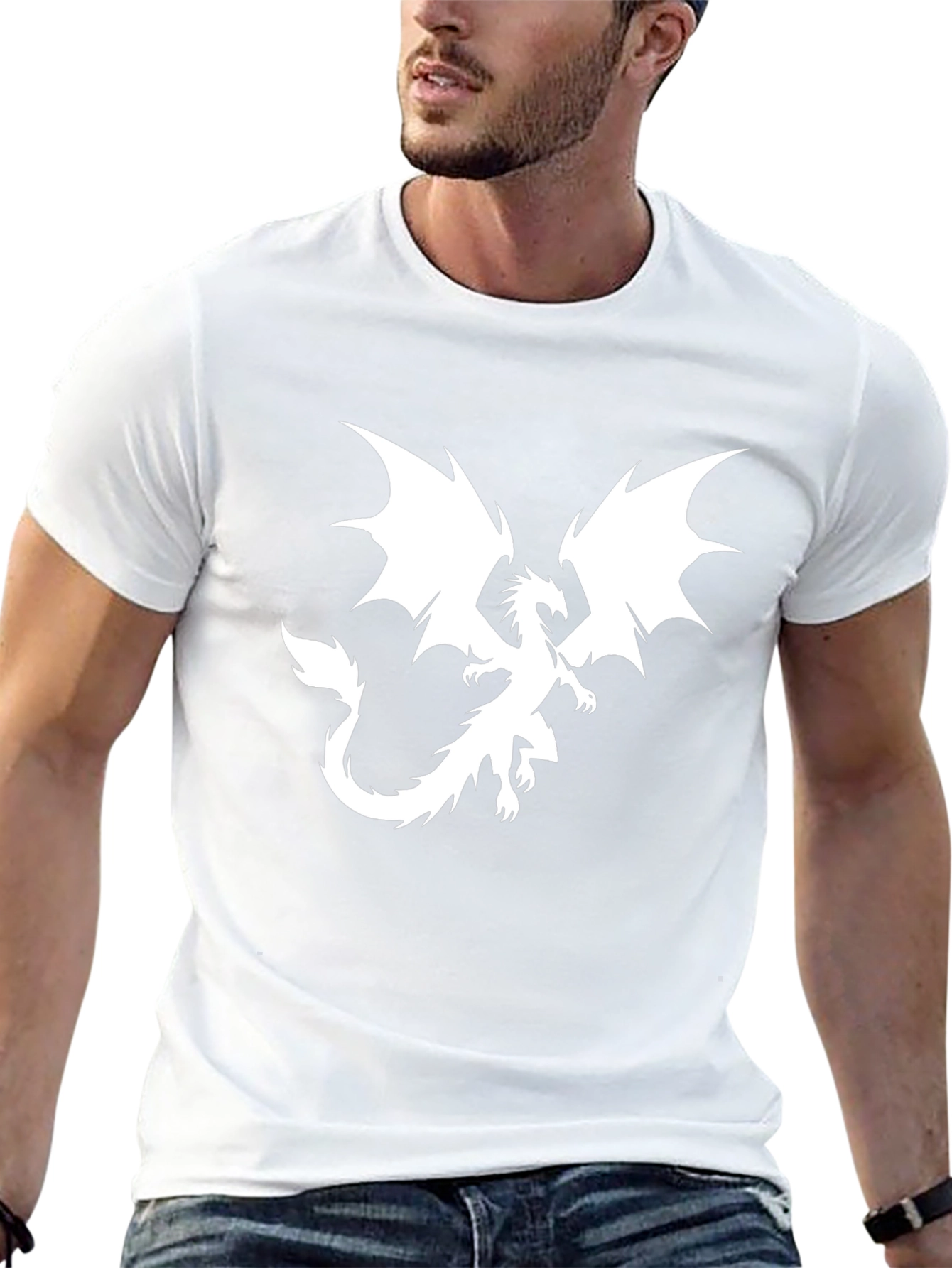 Dragon Graphic Print T-Shirt - Black
