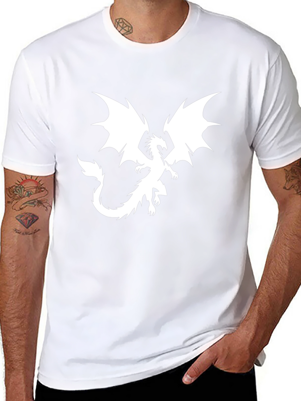 Dragon Graphic Print T-Shirt - Black