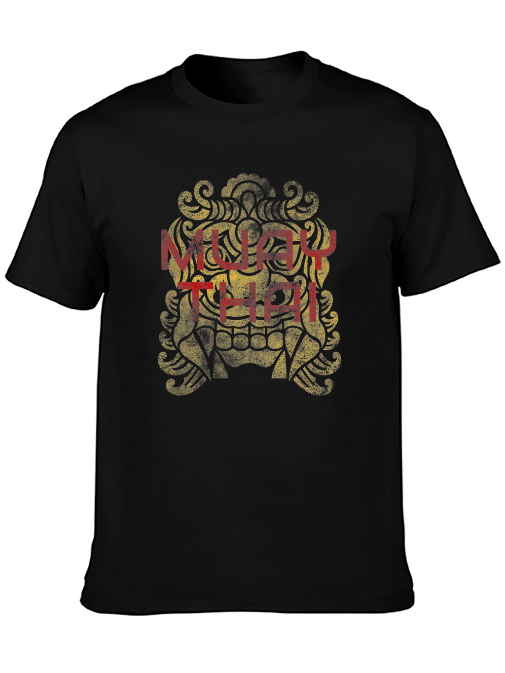 Muay Thai Graphic Tee - Black Cotton T-Shirt