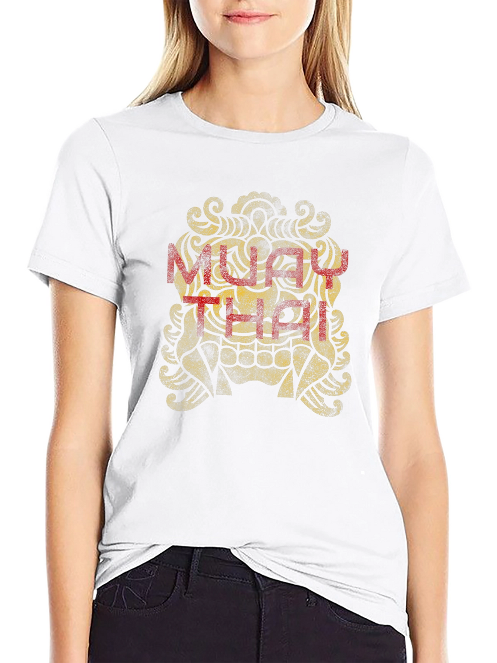 Muay Thai Graphic Tee - Black Cotton T-Shirt