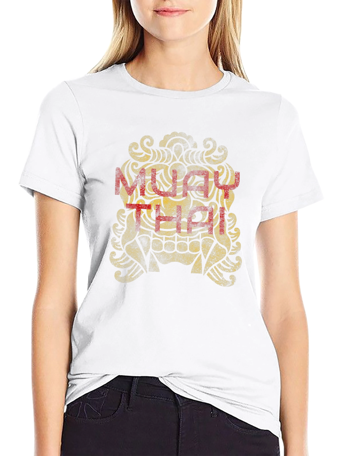 Muay Thai Graphic Tee - Black Cotton T-Shirt