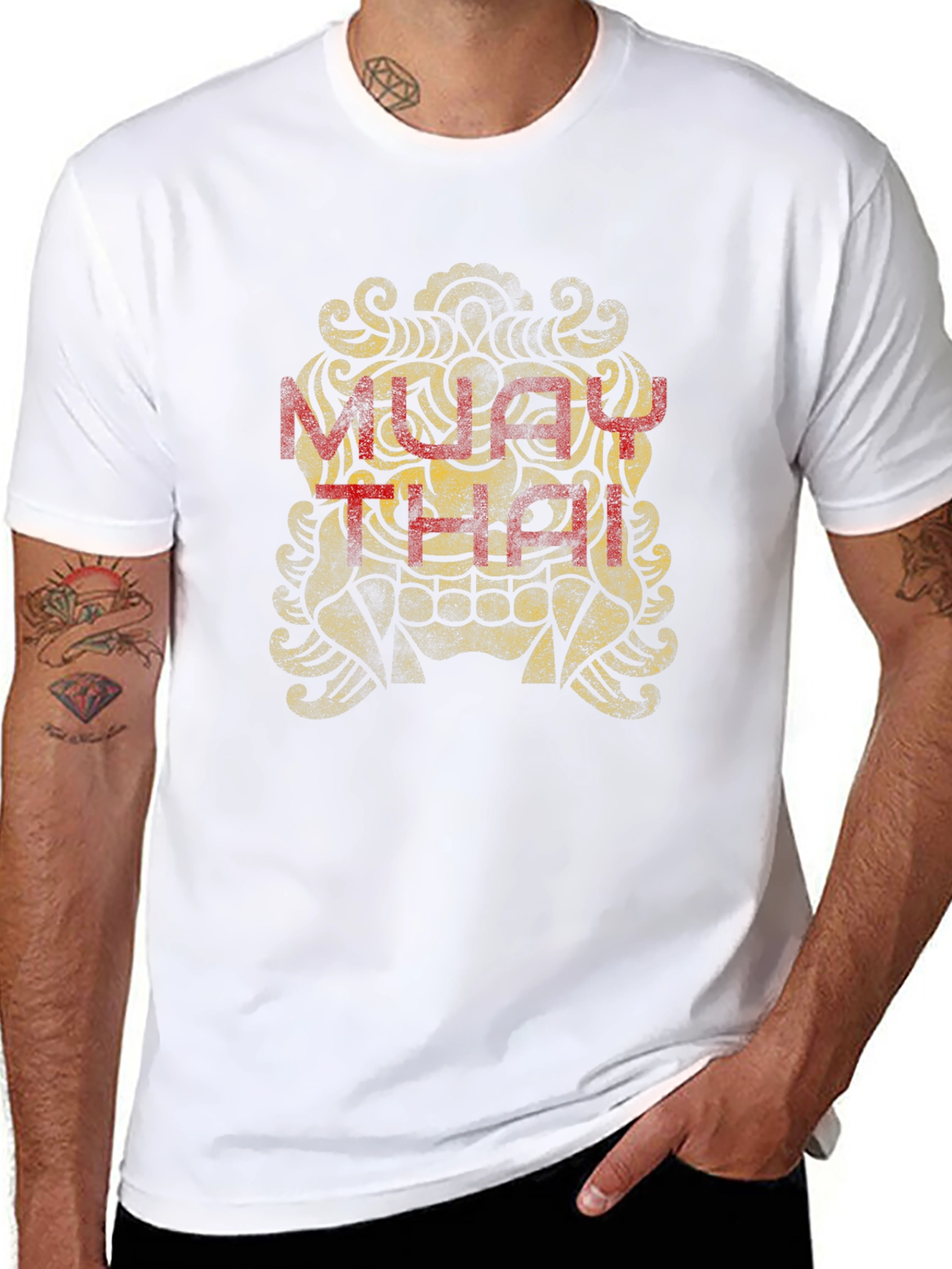 Muay Thai Graphic Tee - Black Cotton T-Shirt