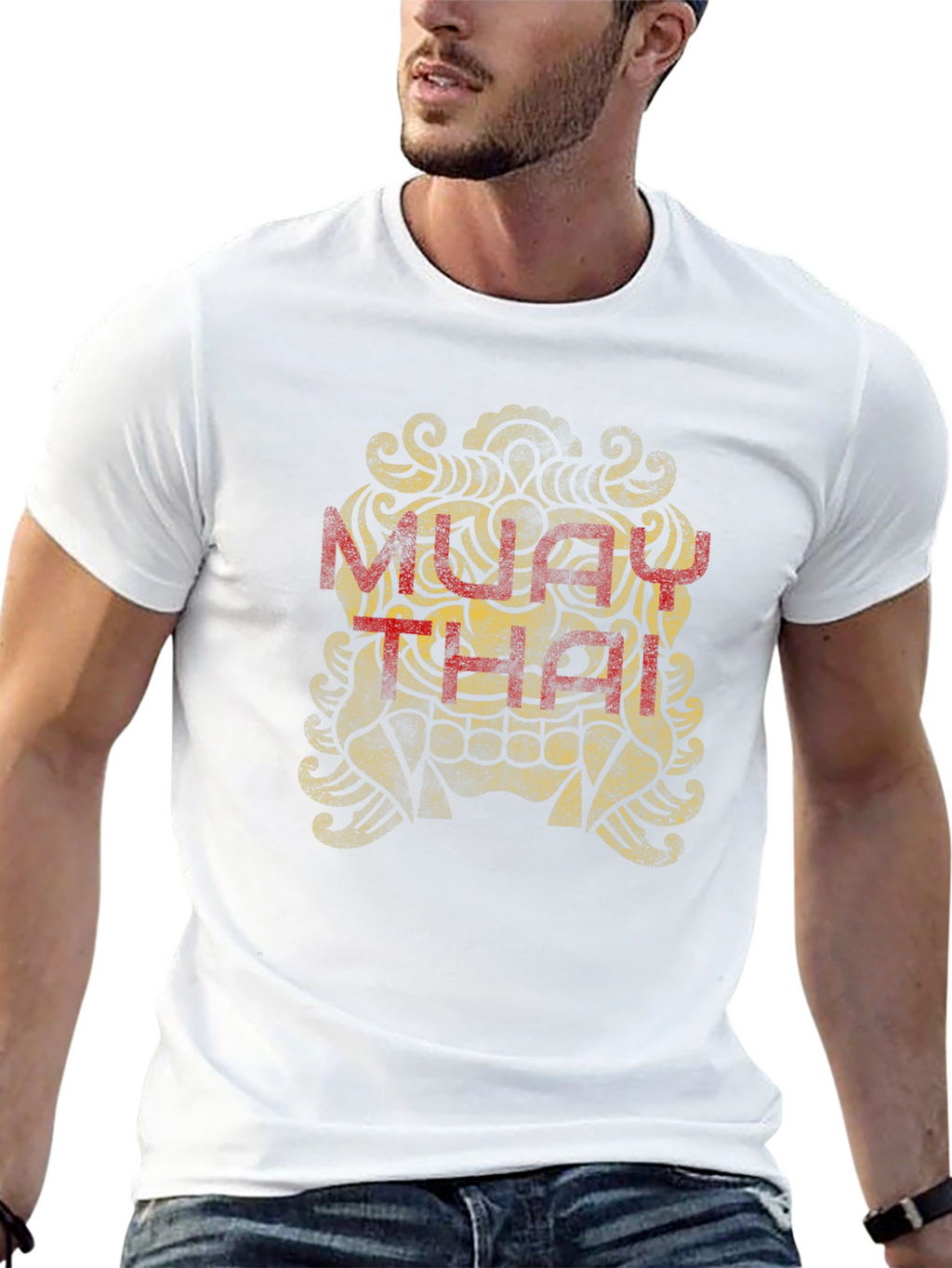 Muay Thai Graphic Tee - Black Cotton T-Shirt