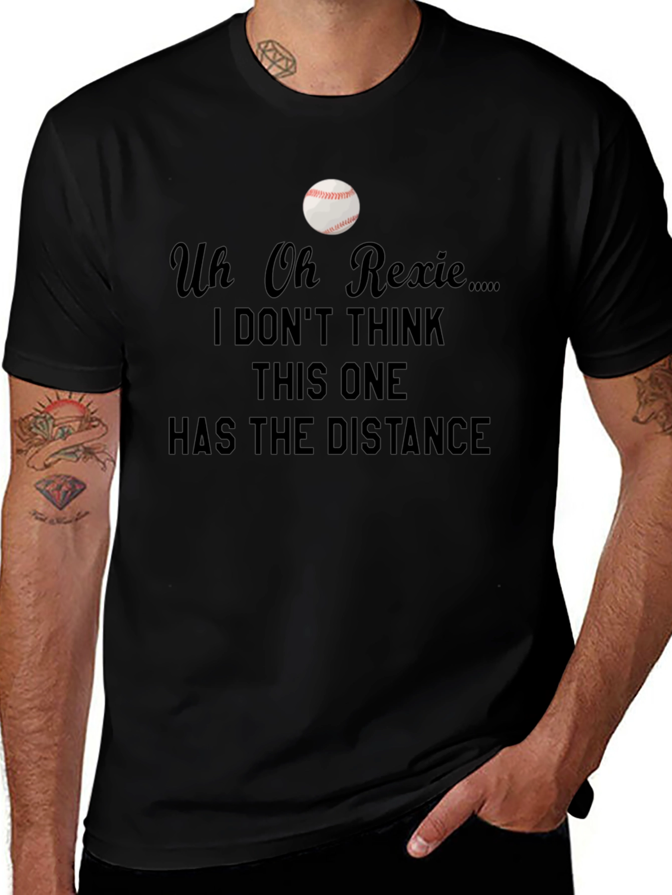 Uh Oh Rexie Baseball T-Shirt