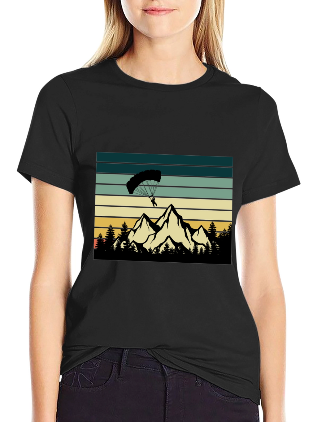Mountain Paragliding Black T-Shirt