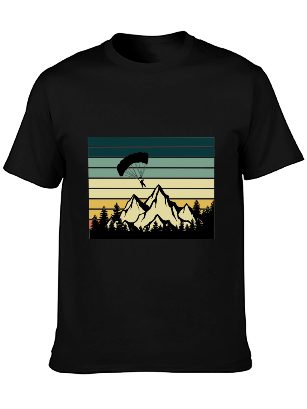 Mountain Paragliding Black T-Shirt