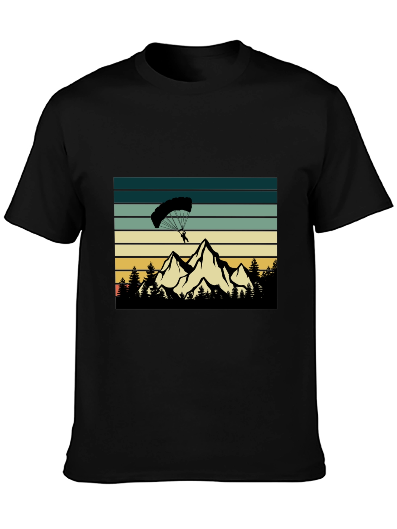 Mountain Paragliding Black T-Shirt