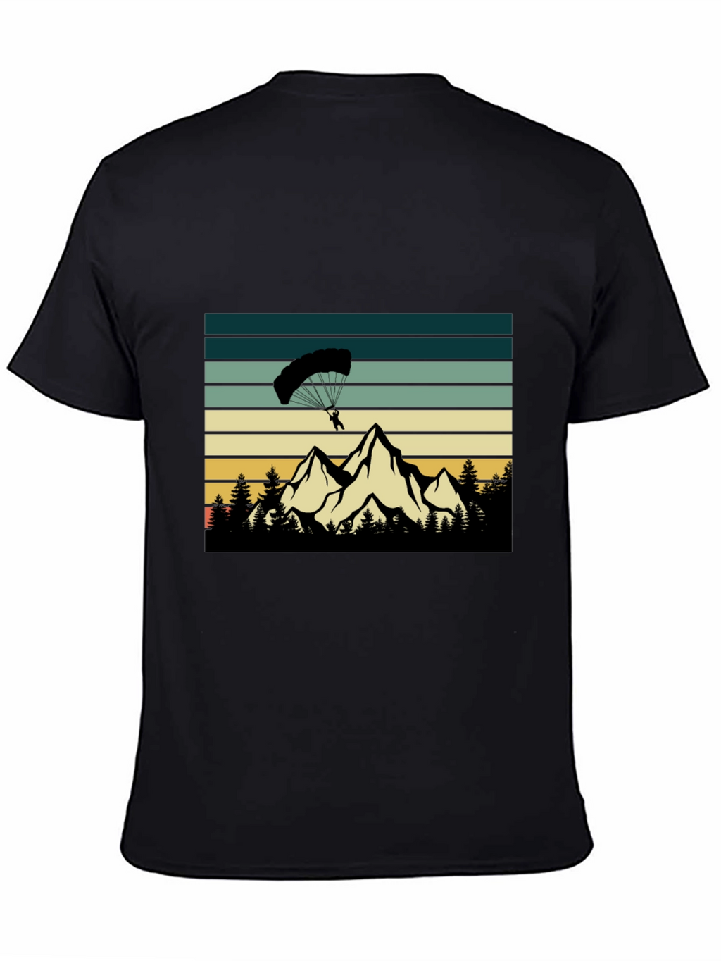 Mountain Paragliding Black T-Shirt