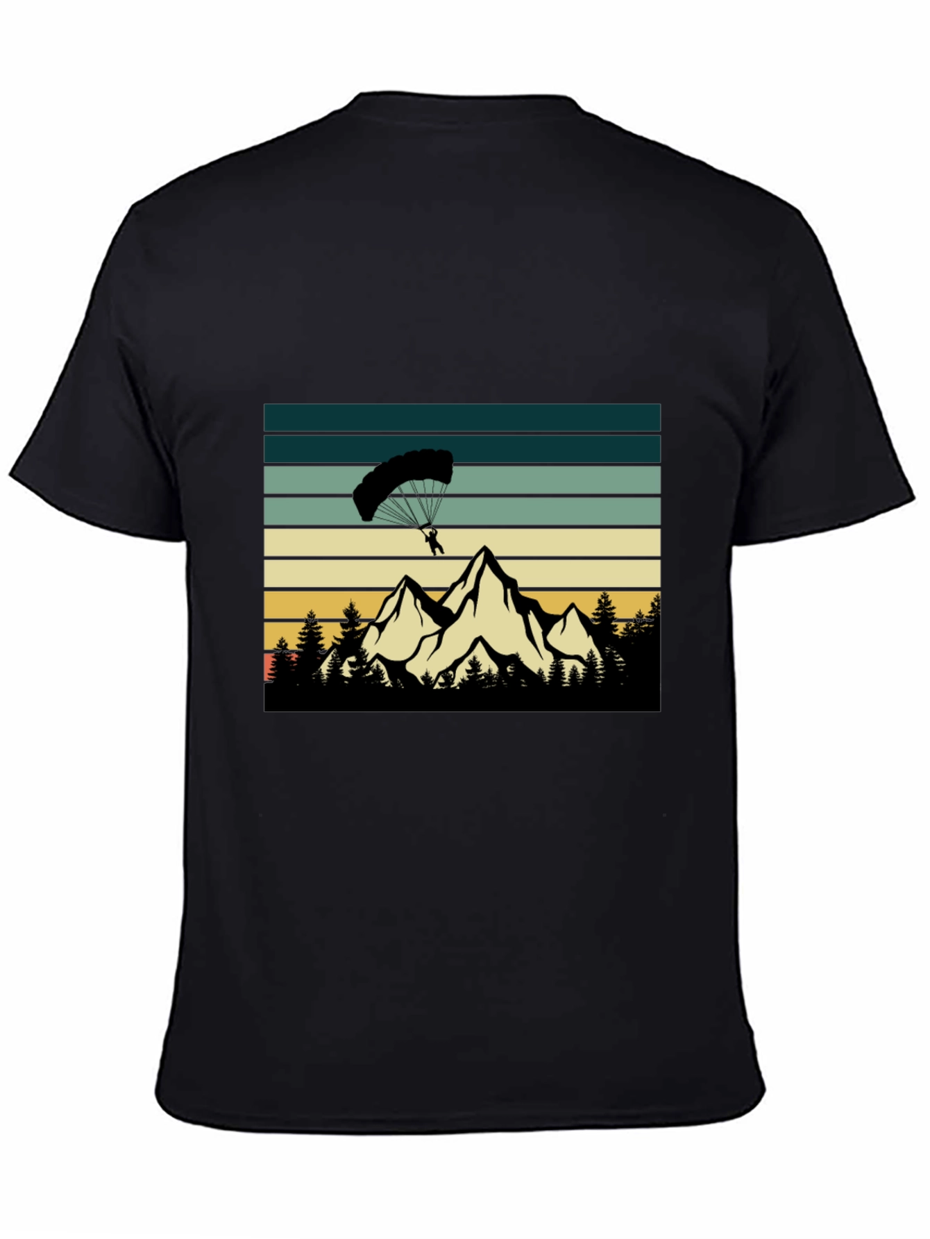 Mountain Paragliding Black T-Shirt