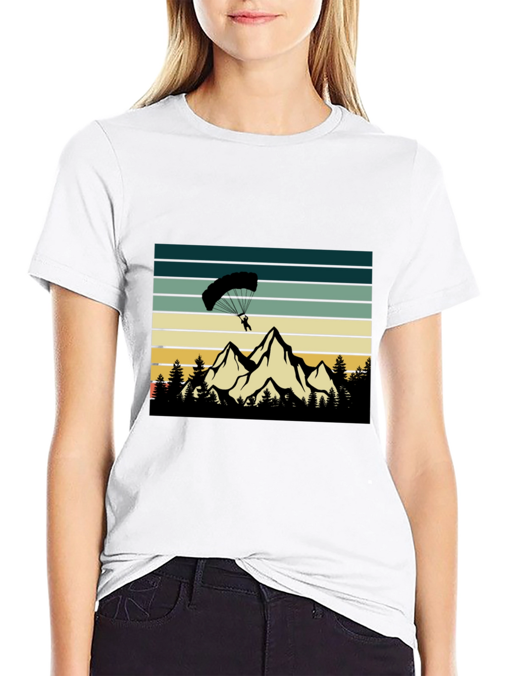 Mountain Paragliding Black T-Shirt