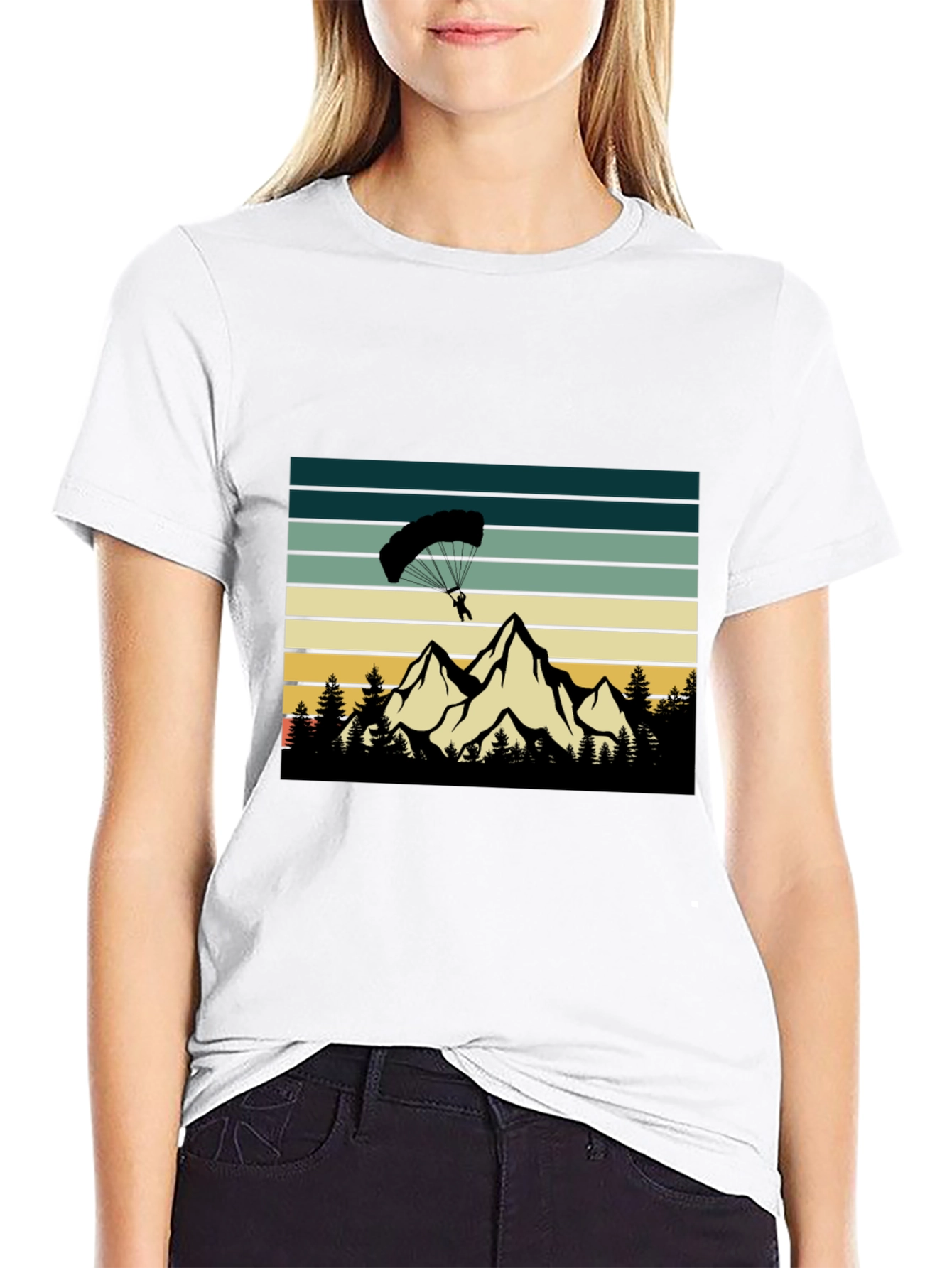 Mountain Paragliding Black T-Shirt