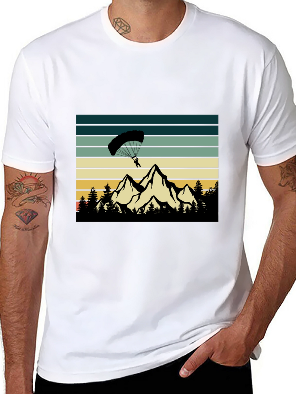 Mountain Paragliding Black T-Shirt