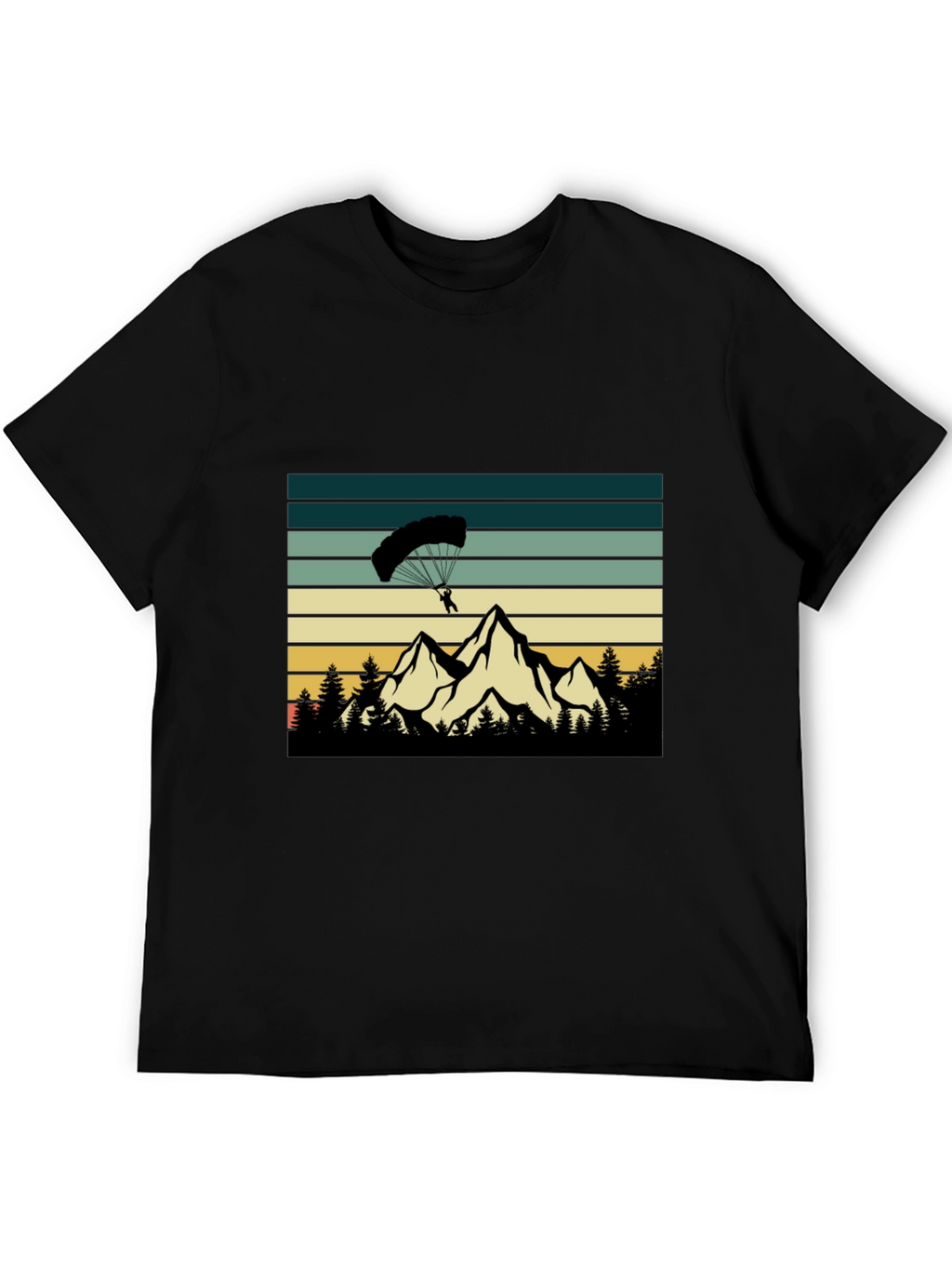 Mountain Paragliding Black T-Shirt
