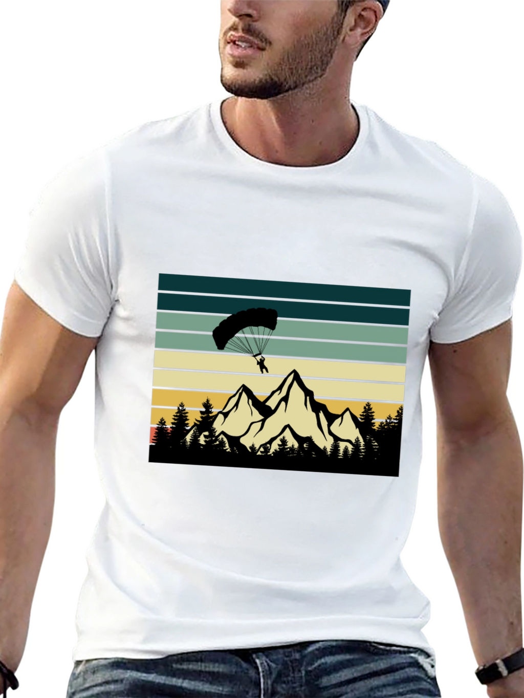 Mountain Paragliding Black T-Shirt