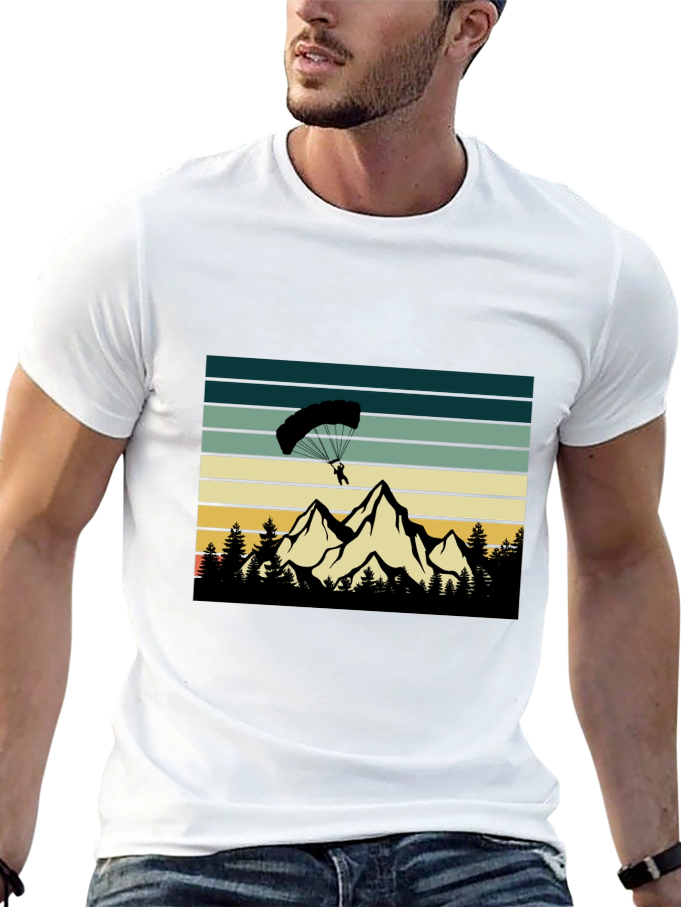 Mountain Paragliding Black T-Shirt
