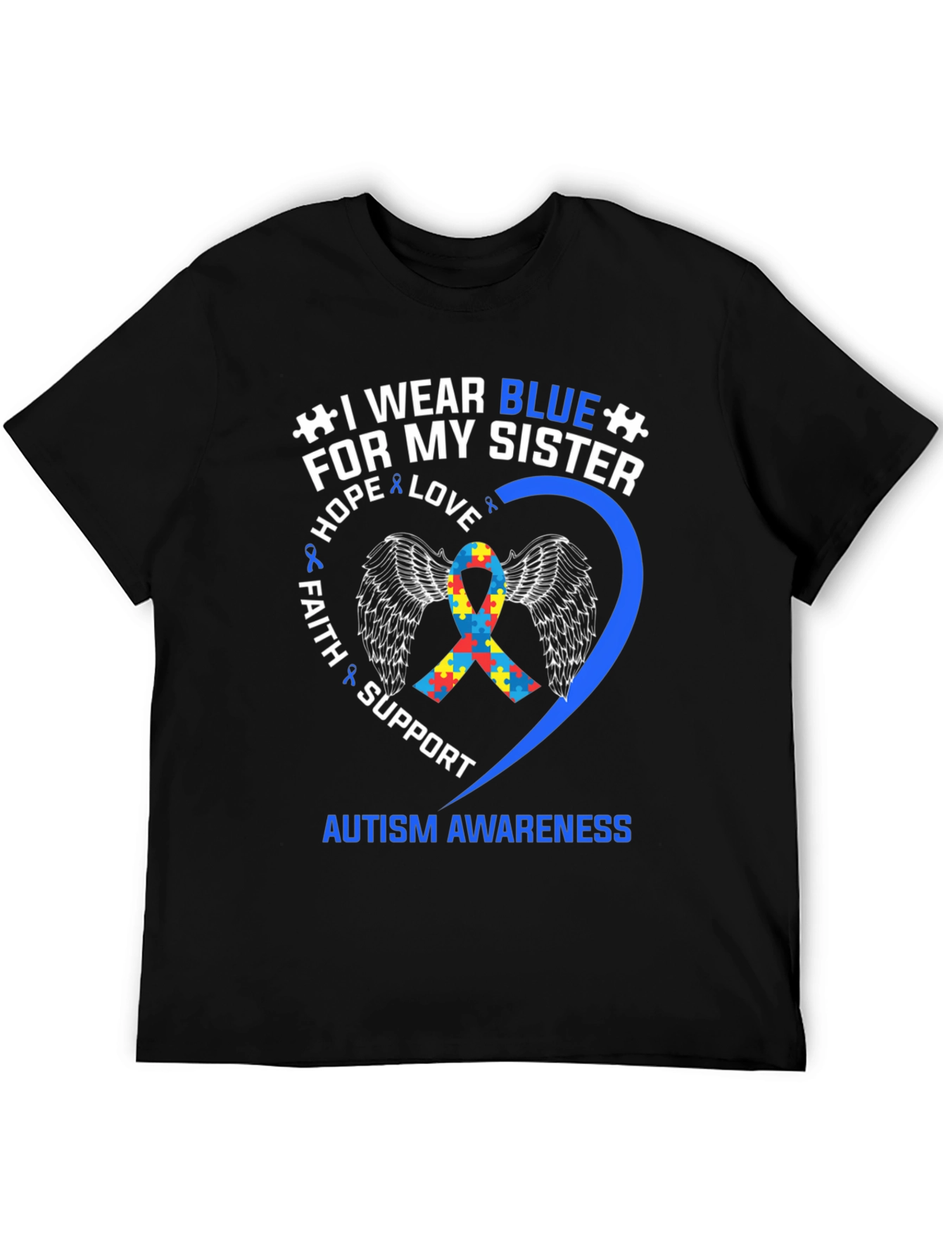 Autism Awareness Shirt - I Wear Blue For My Sister