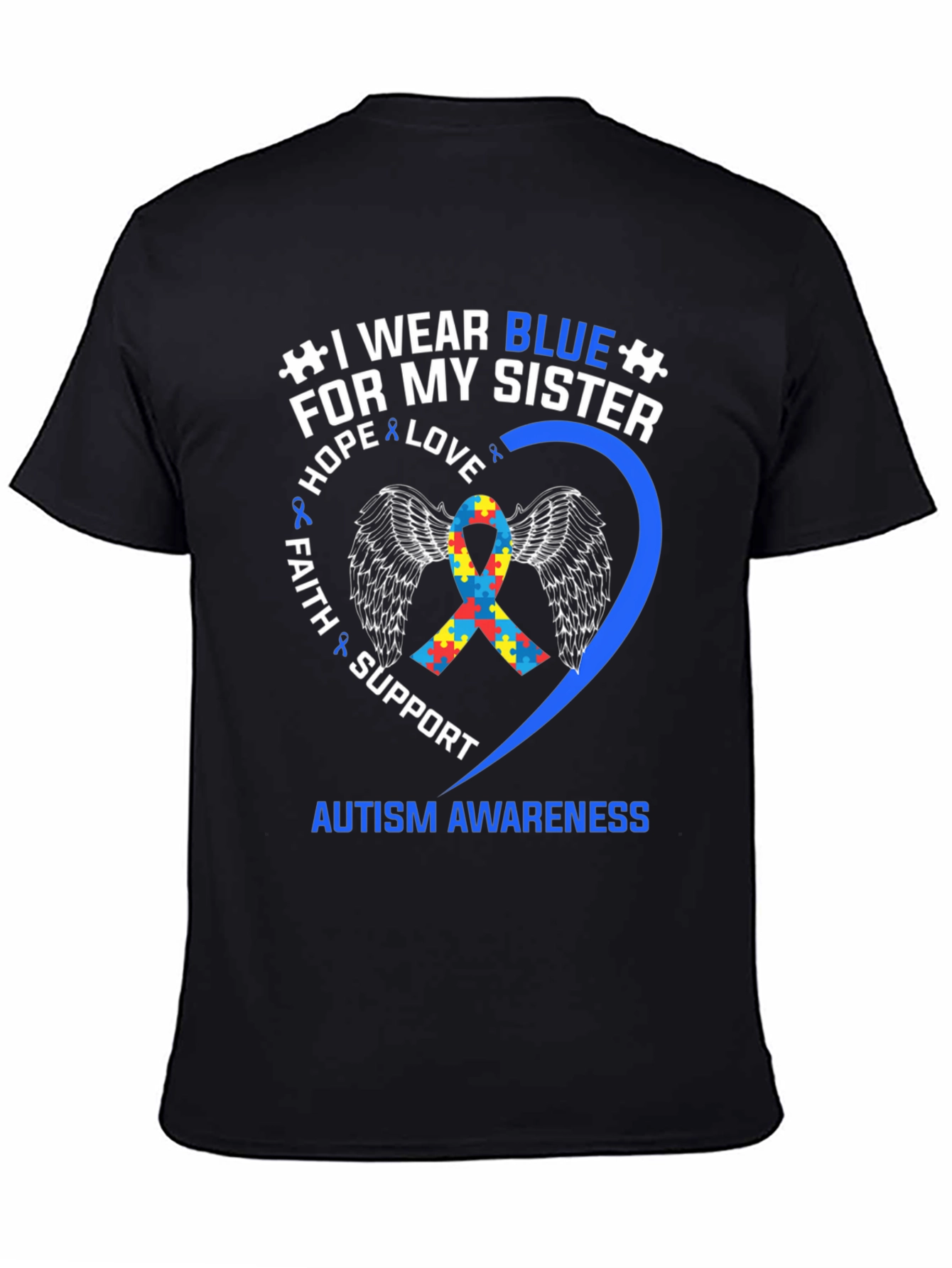 Autism Awareness Shirt - I Wear Blue For My Sister