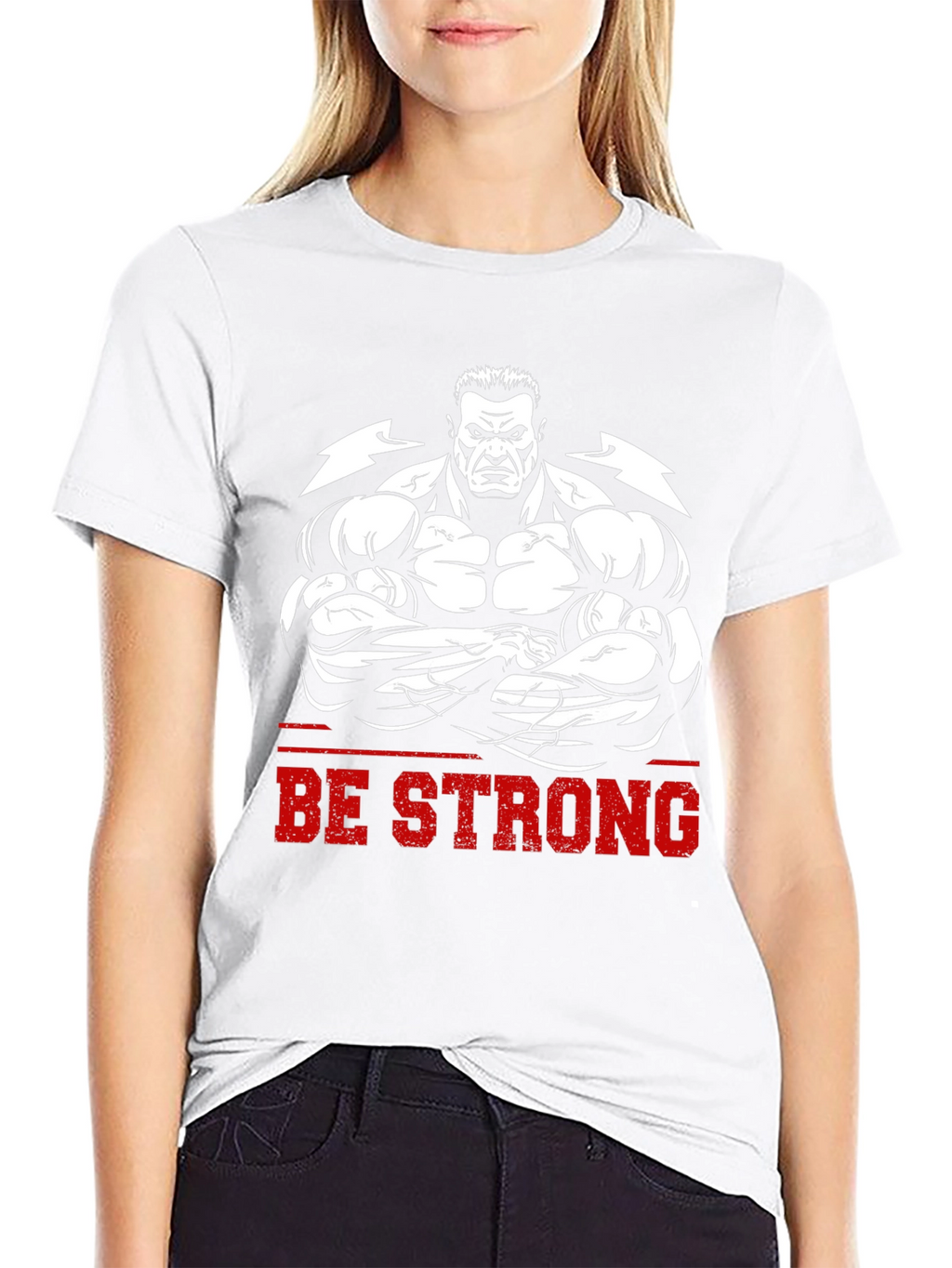 Be Strong Graphic Tee - Bodybuilder Design