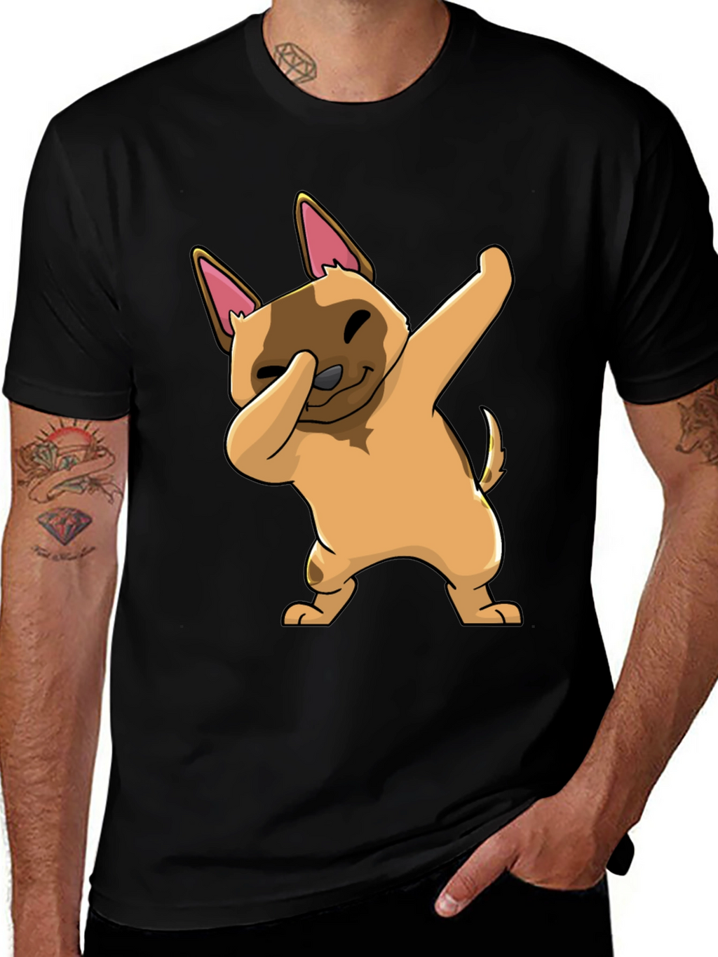 Dabbing Dog Graphic T-Shirt - Trendy Casual Wear