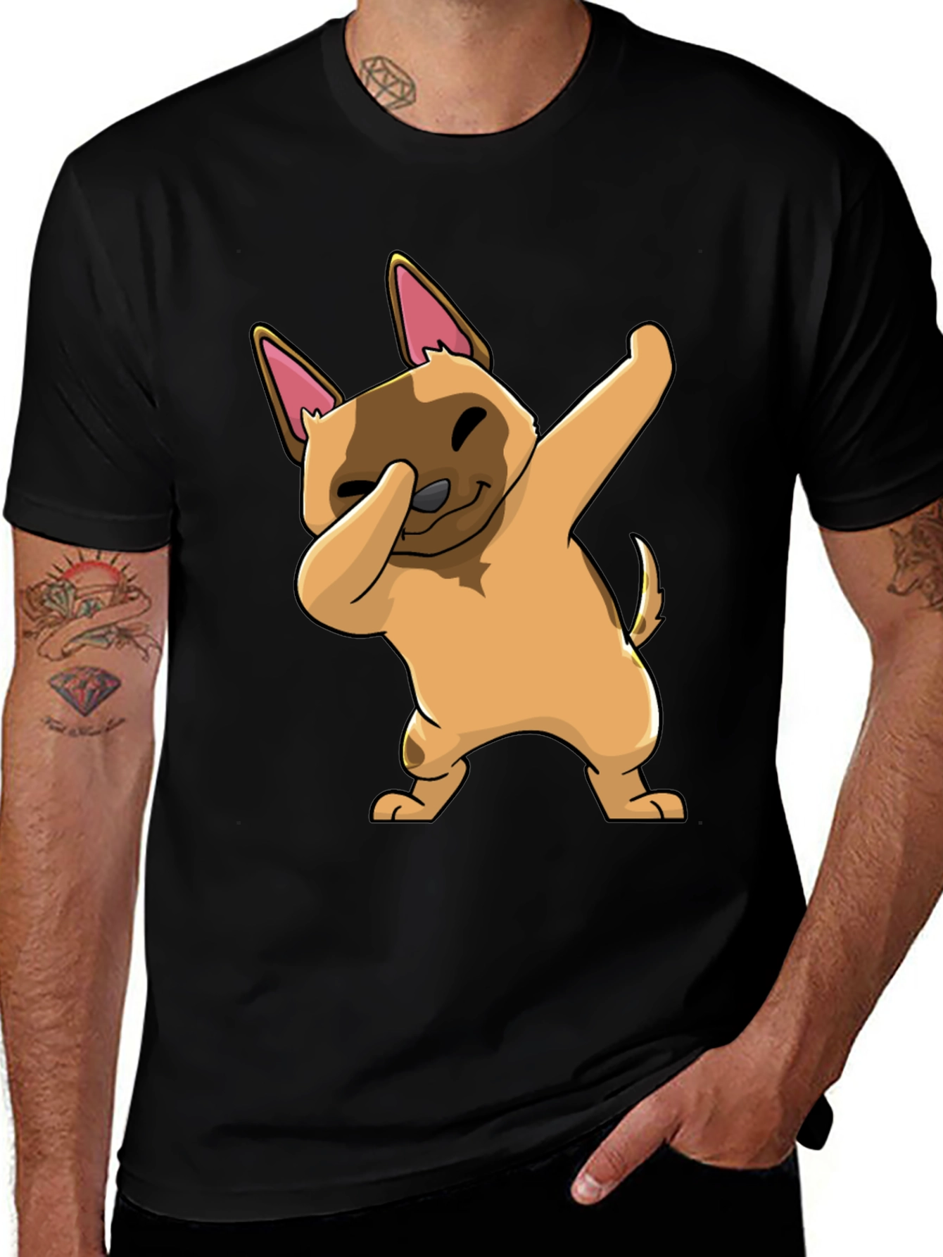 Dabbing Dog Graphic T-Shirt - Trendy Casual Wear