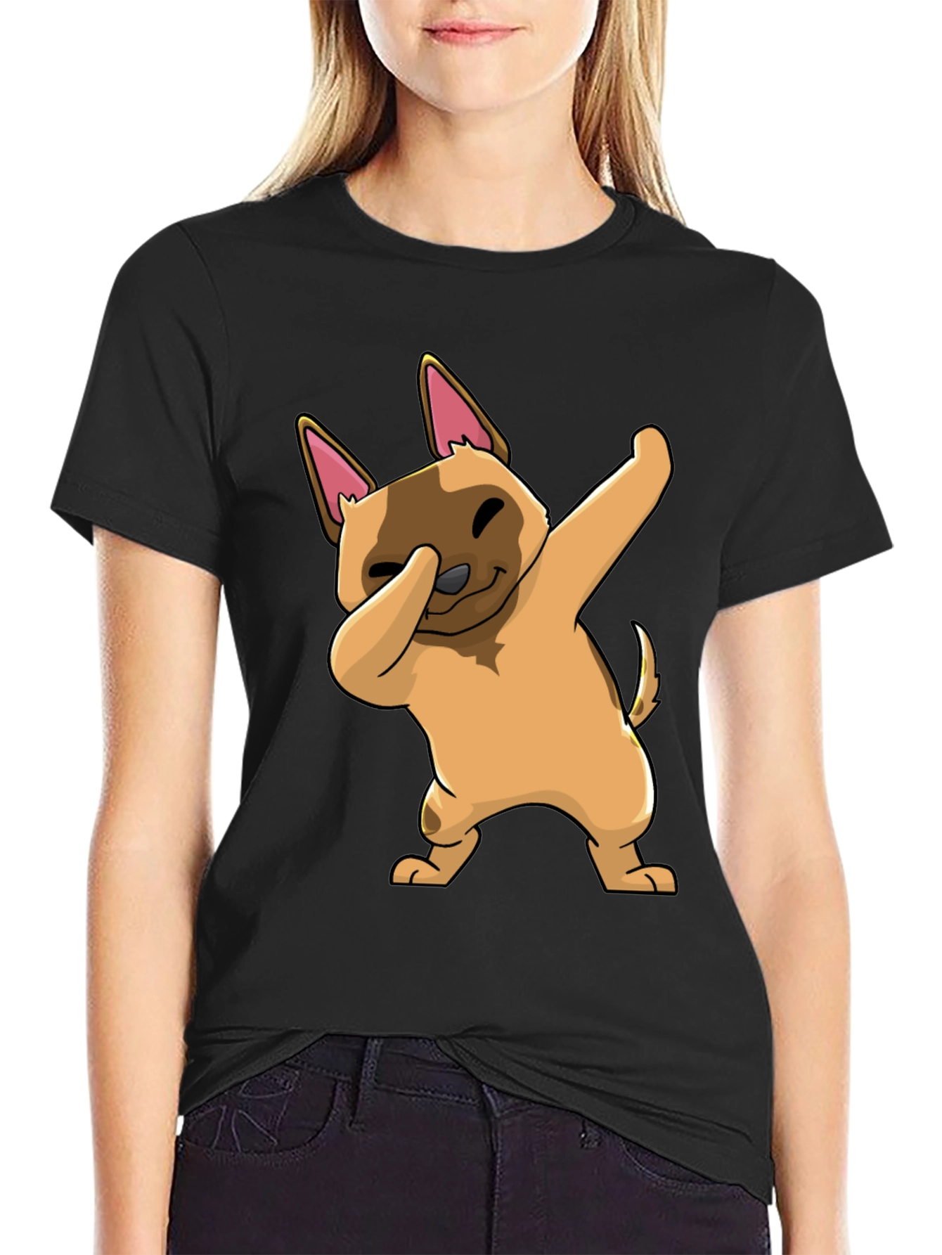 Dabbing Dog Graphic T-Shirt - Trendy Casual Wear