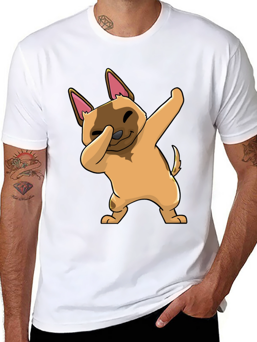 Dabbing Dog Graphic T-Shirt - Trendy Casual Wear