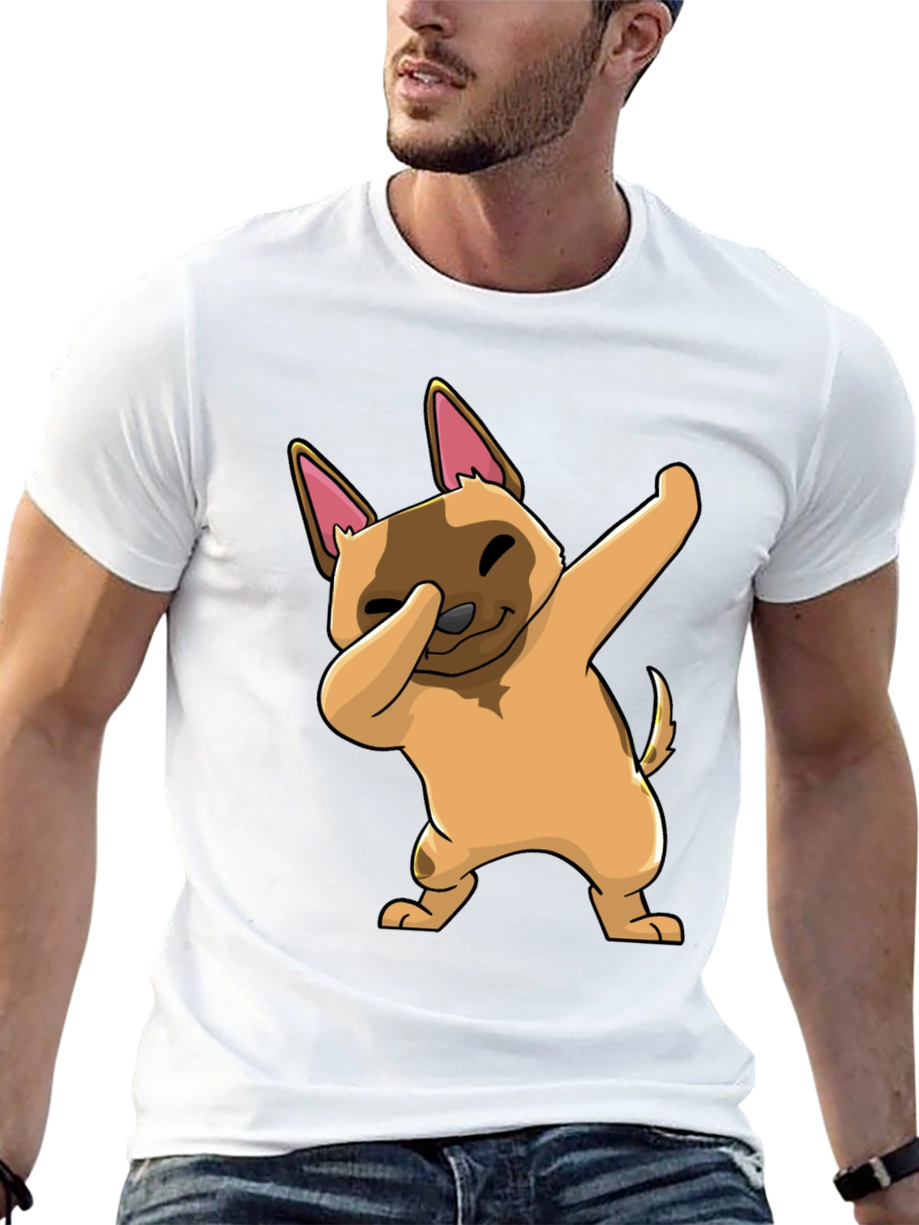Dabbing Dog Graphic T-Shirt - Trendy Casual Wear