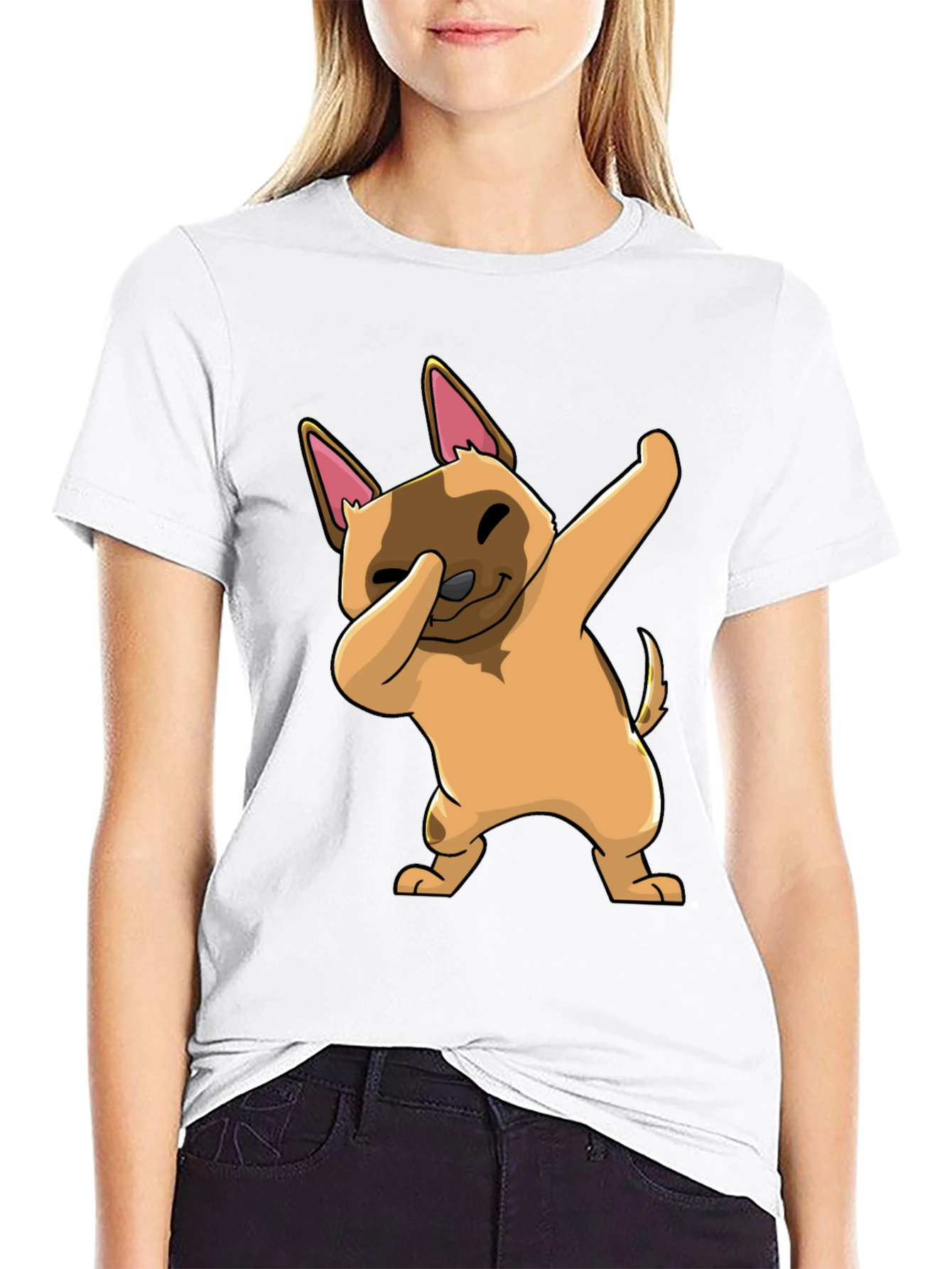 Dabbing Dog Graphic T-Shirt - Trendy Casual Wear