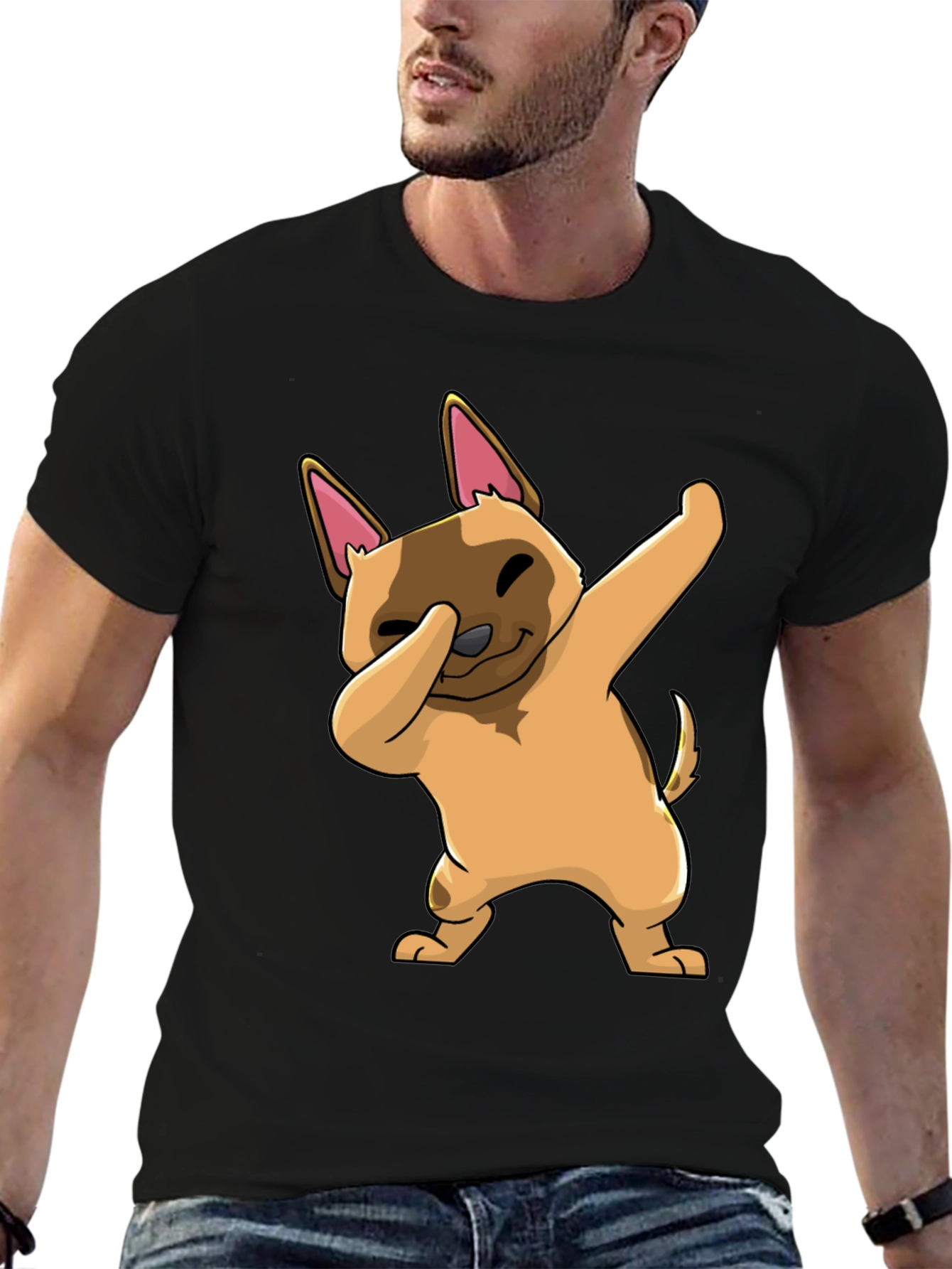 Dabbing Dog Graphic T-Shirt - Trendy Casual Wear