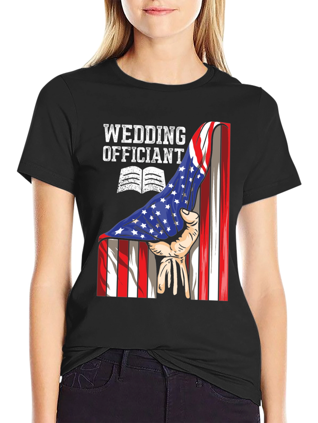 Wedding Officiant USA Flag T-Shirt