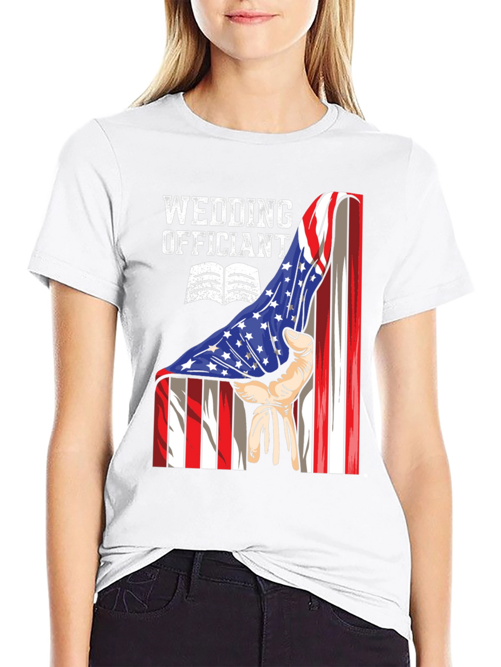 Wedding Officiant USA Flag T-Shirt