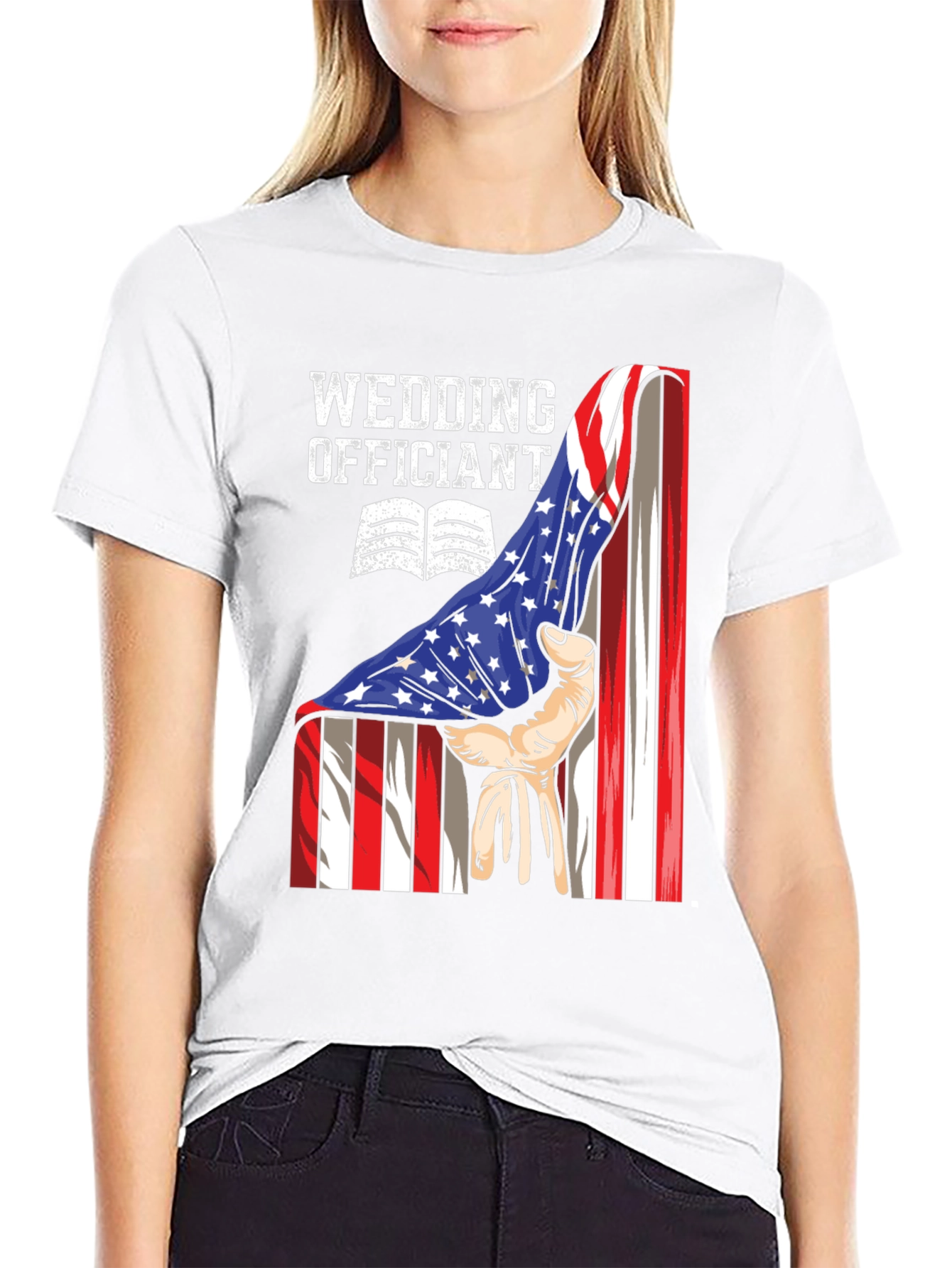 Wedding Officiant USA Flag T-Shirt