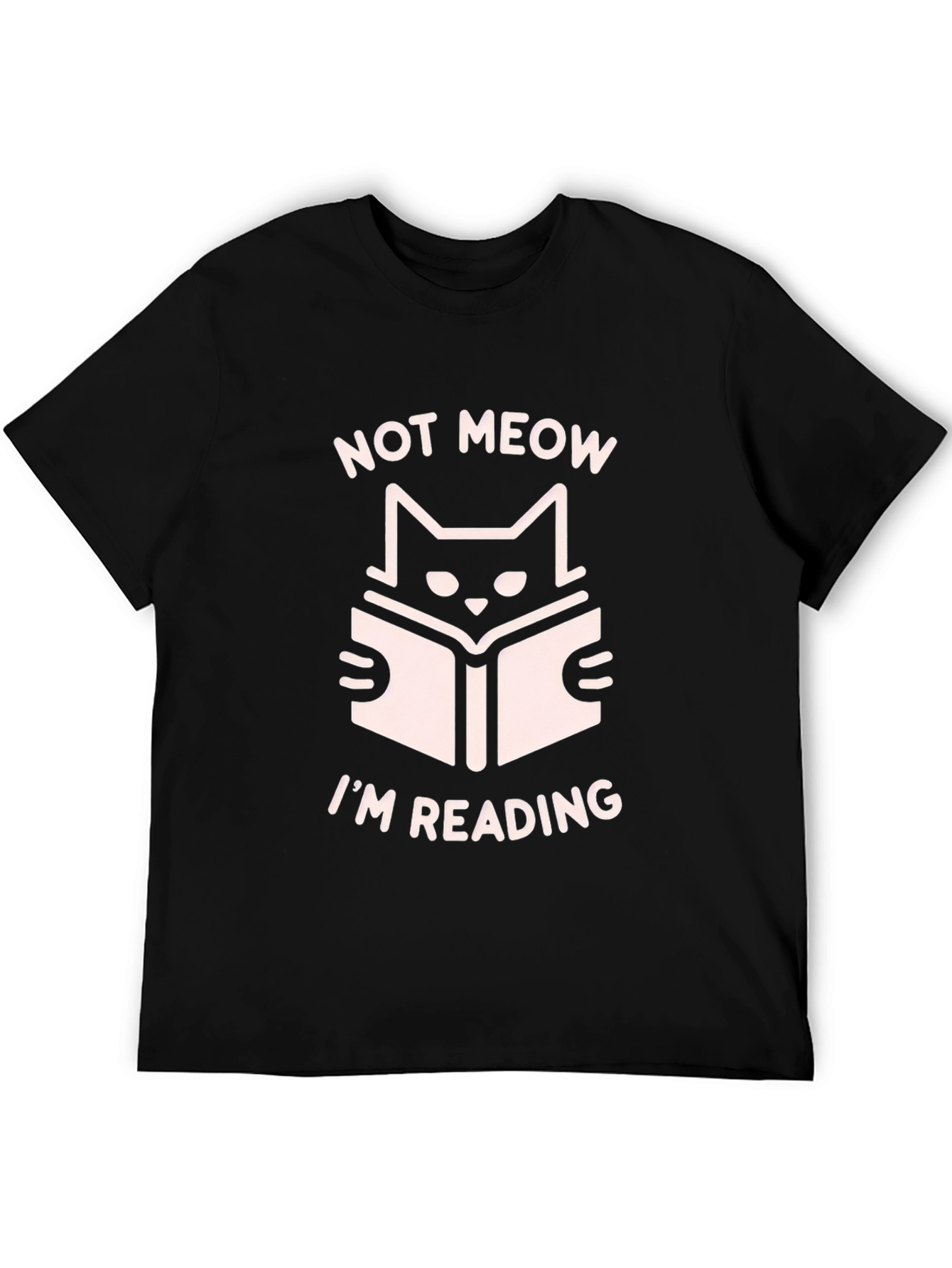 Not Meow Im Reading Black T-Shirt